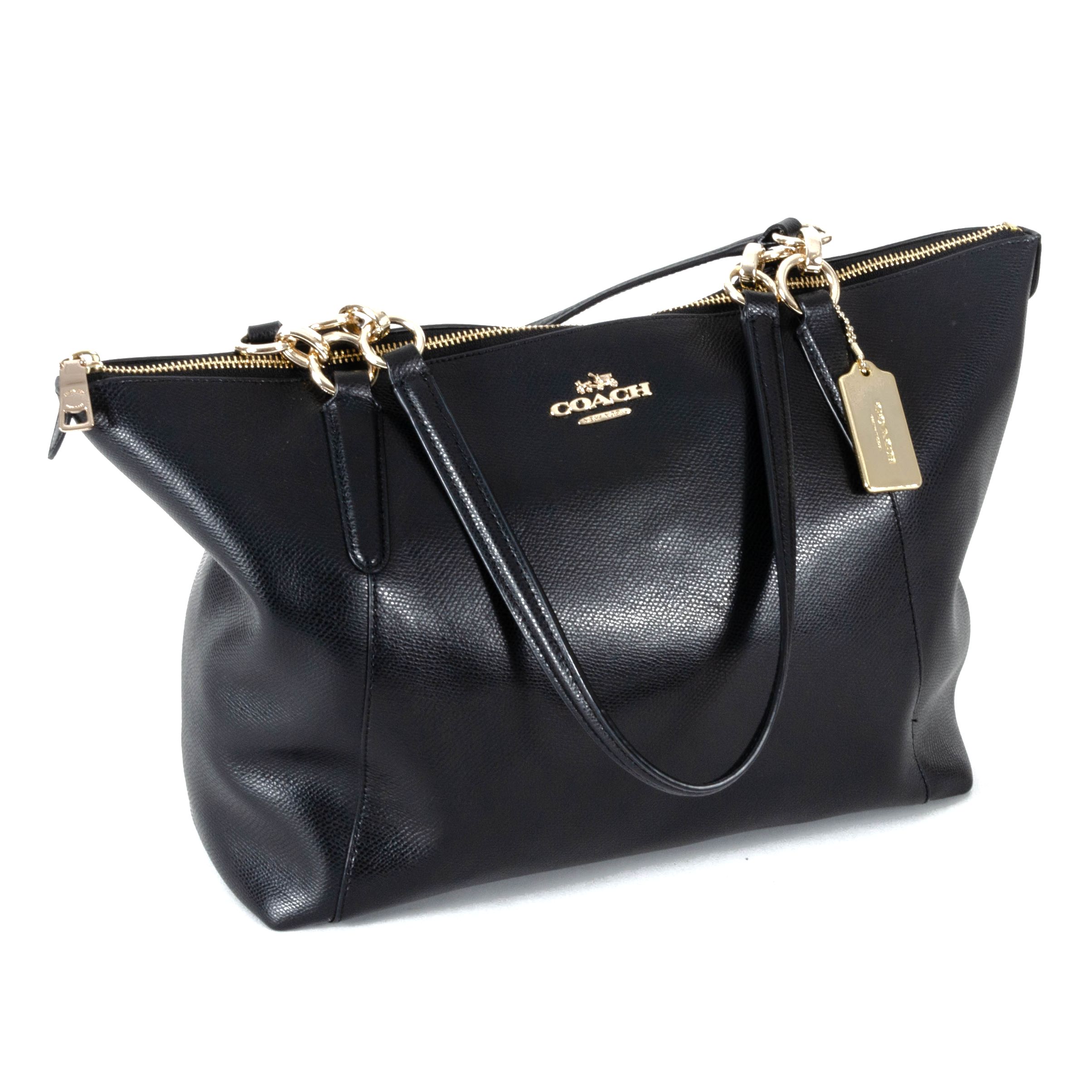 Coach New York Black Crossgrain Leather Ava Tote