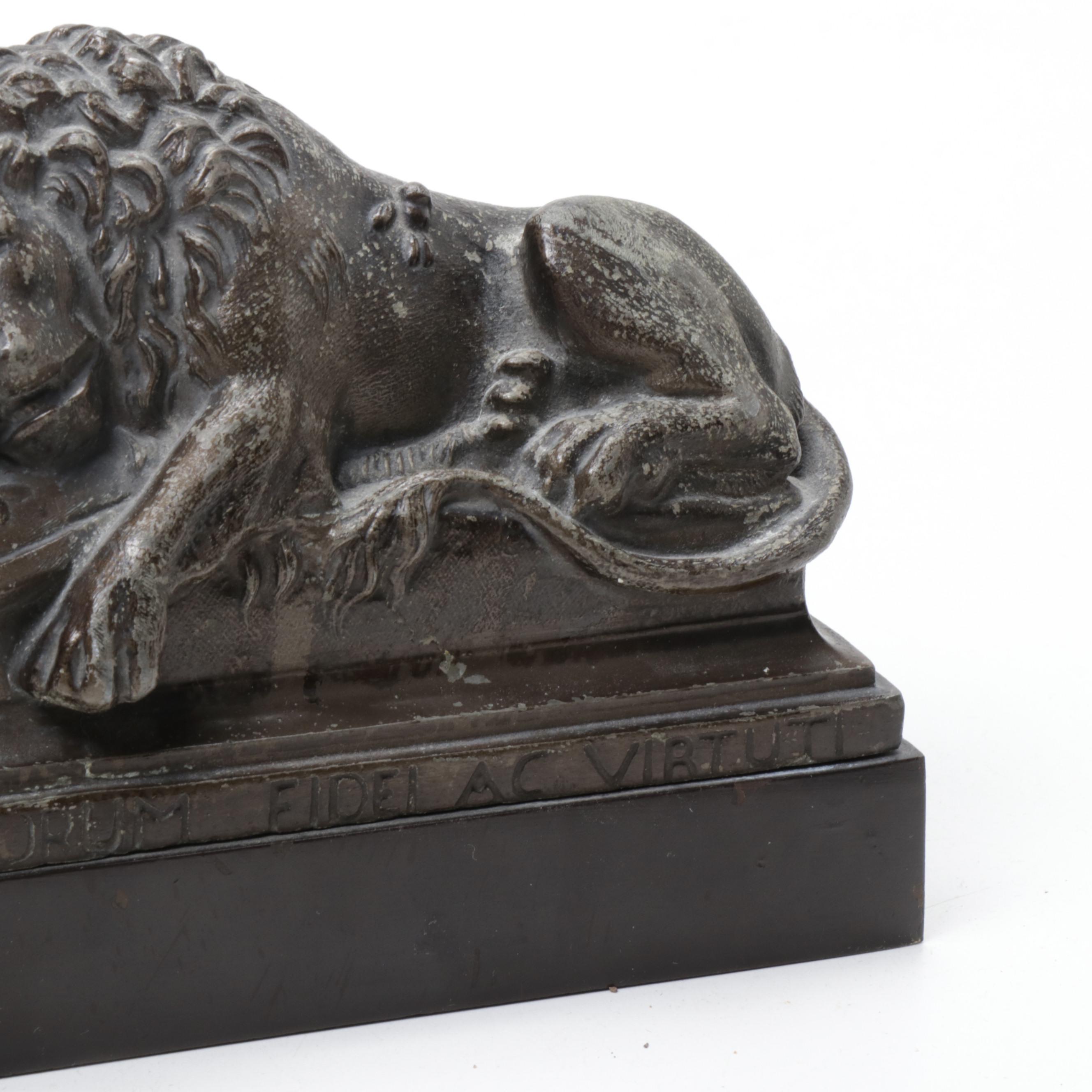 Bronze "Lion of Lucerne" Replica Figurine