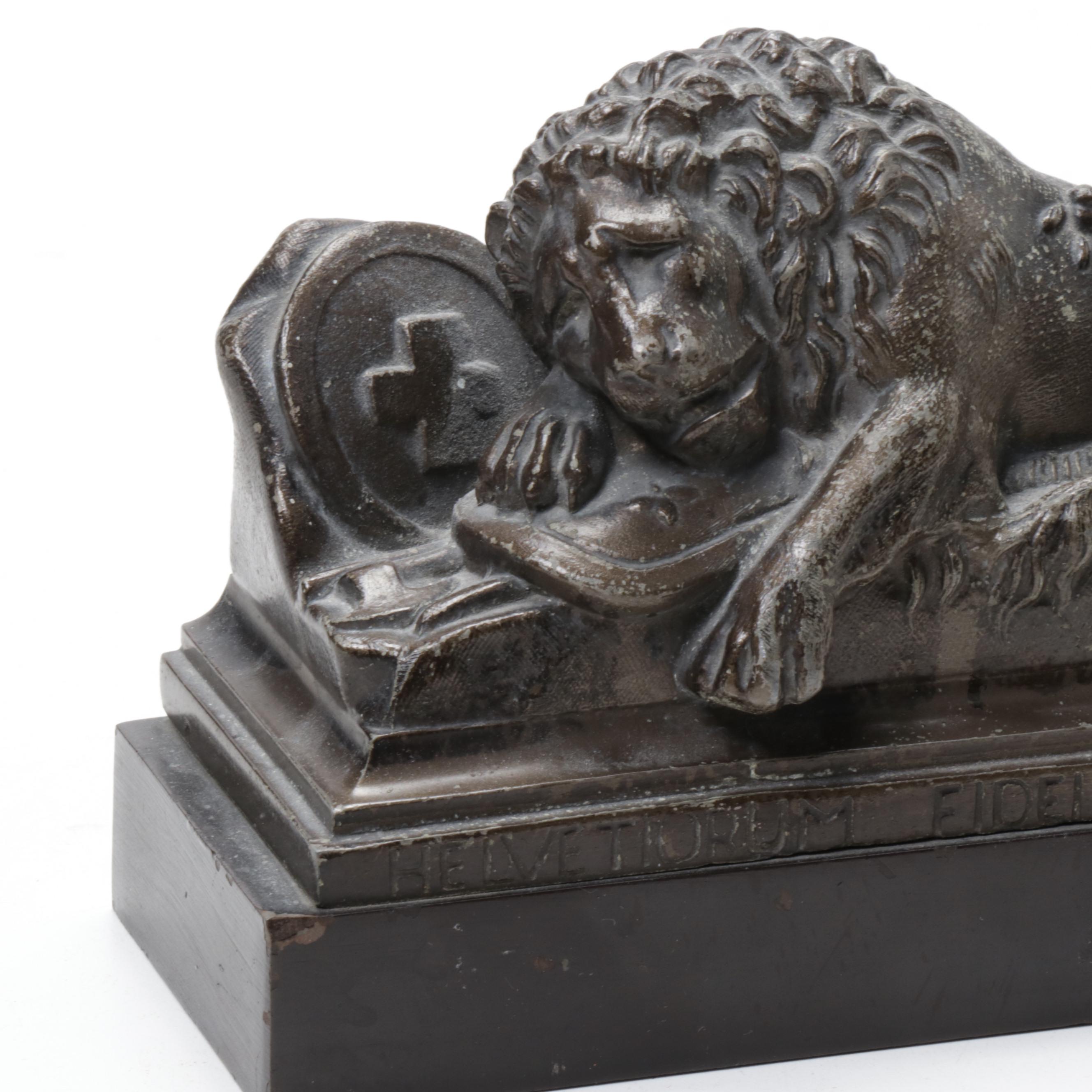 Bronze "Lion of Lucerne" Replica Figurine