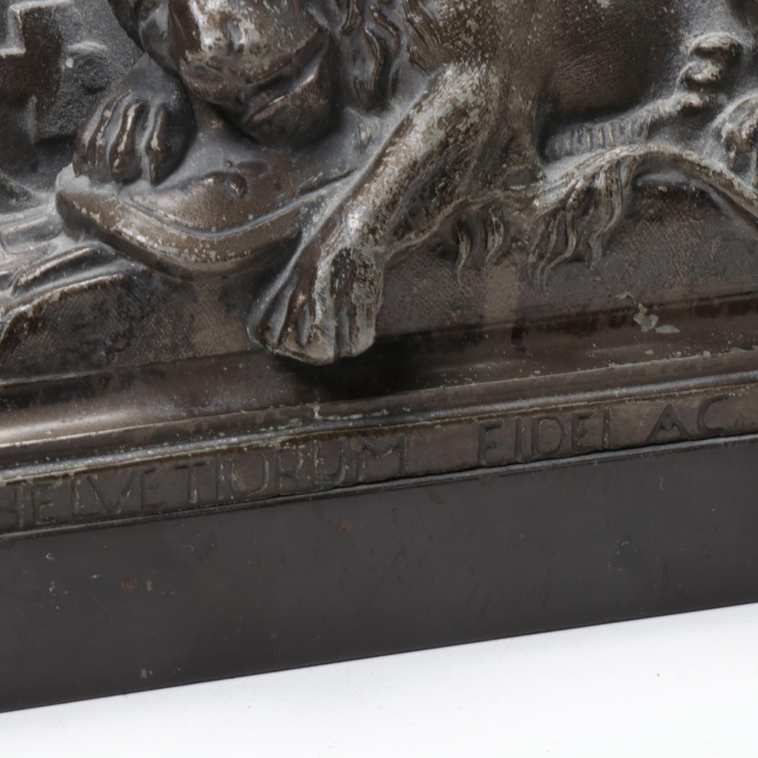 Bronze "Lion of Lucerne" Replica Figurine