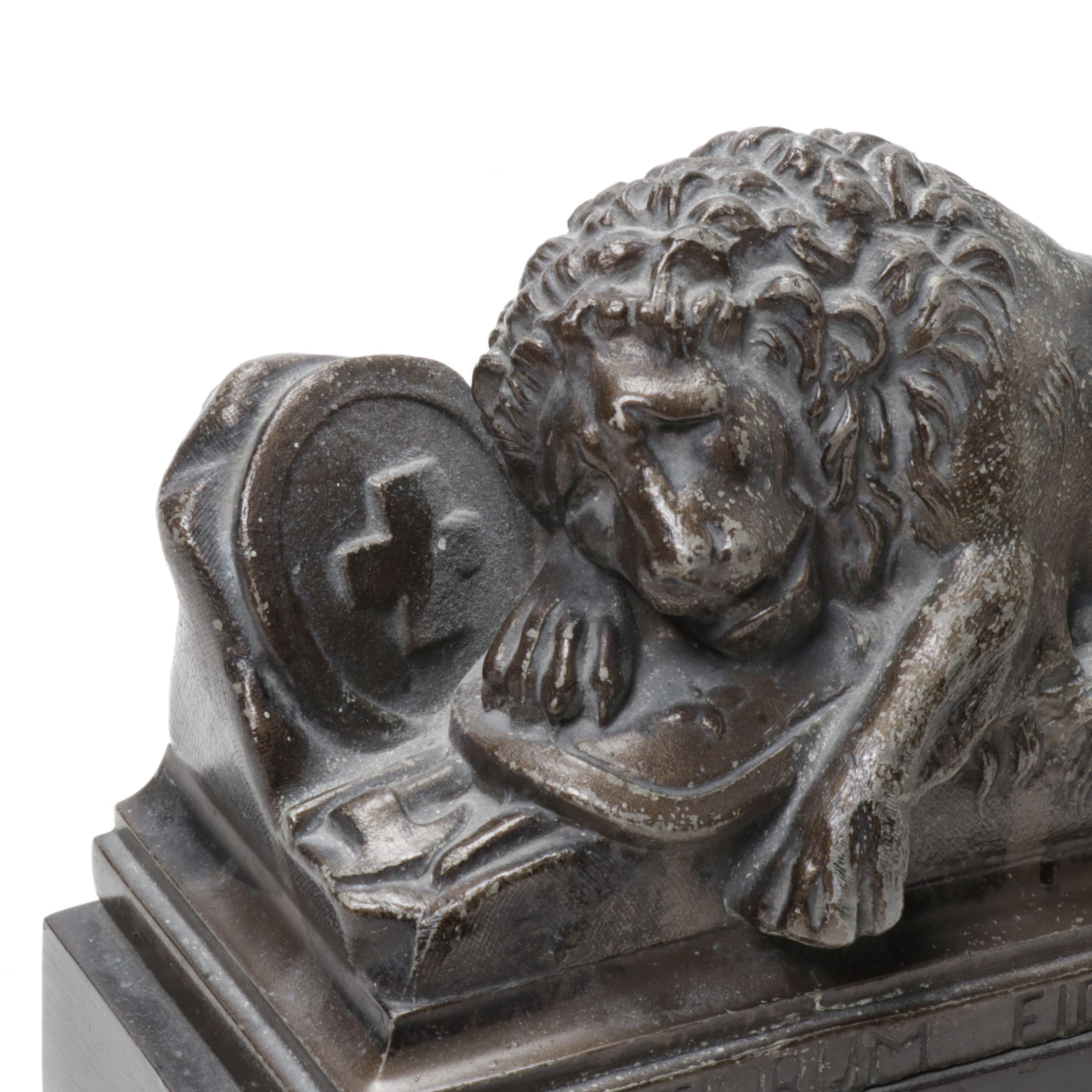 Bronze "Lion of Lucerne" Replica Figurine