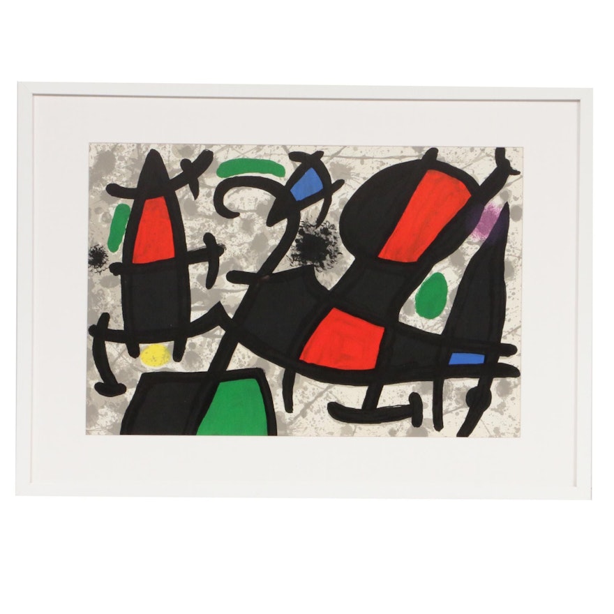 Joan Miró Double-Page Color Lithograph for "Derrière le Miroir," 1970