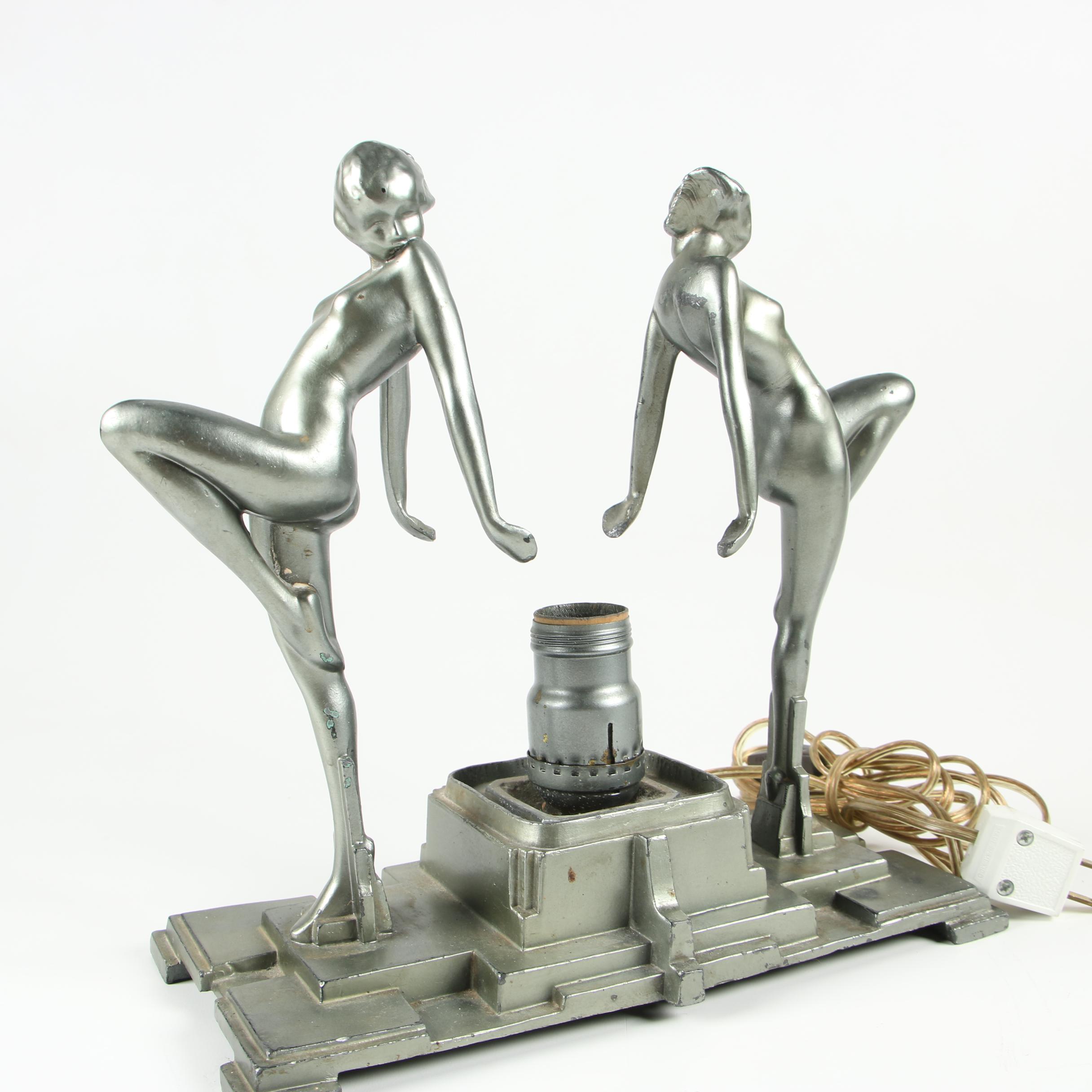 American Art Deco Frankart Figural Lamp, Late 20th Century