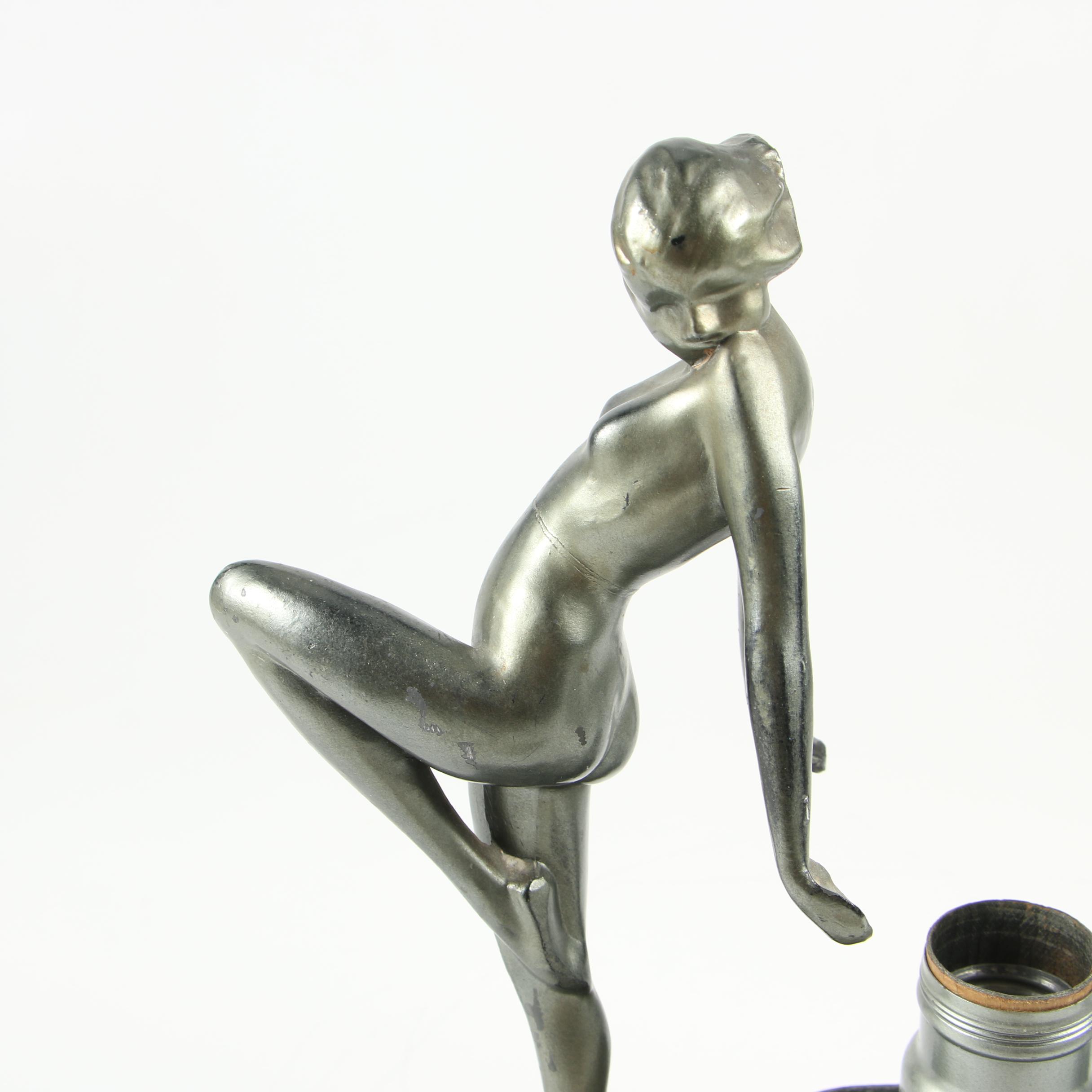 American Art Deco Frankart Figural Lamp, Late 20th Century