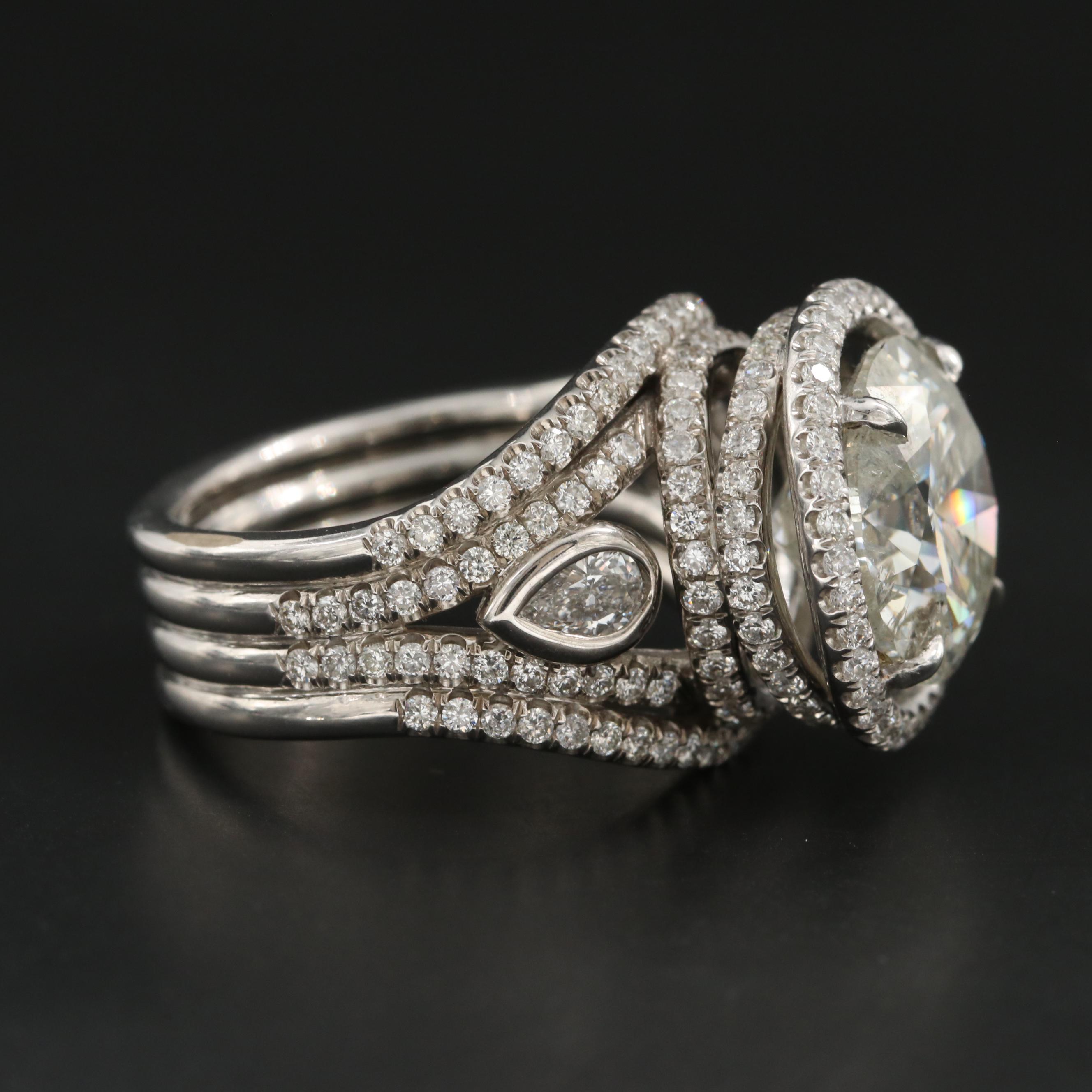 18K White Gold 8.09 CTW Diamond Ring