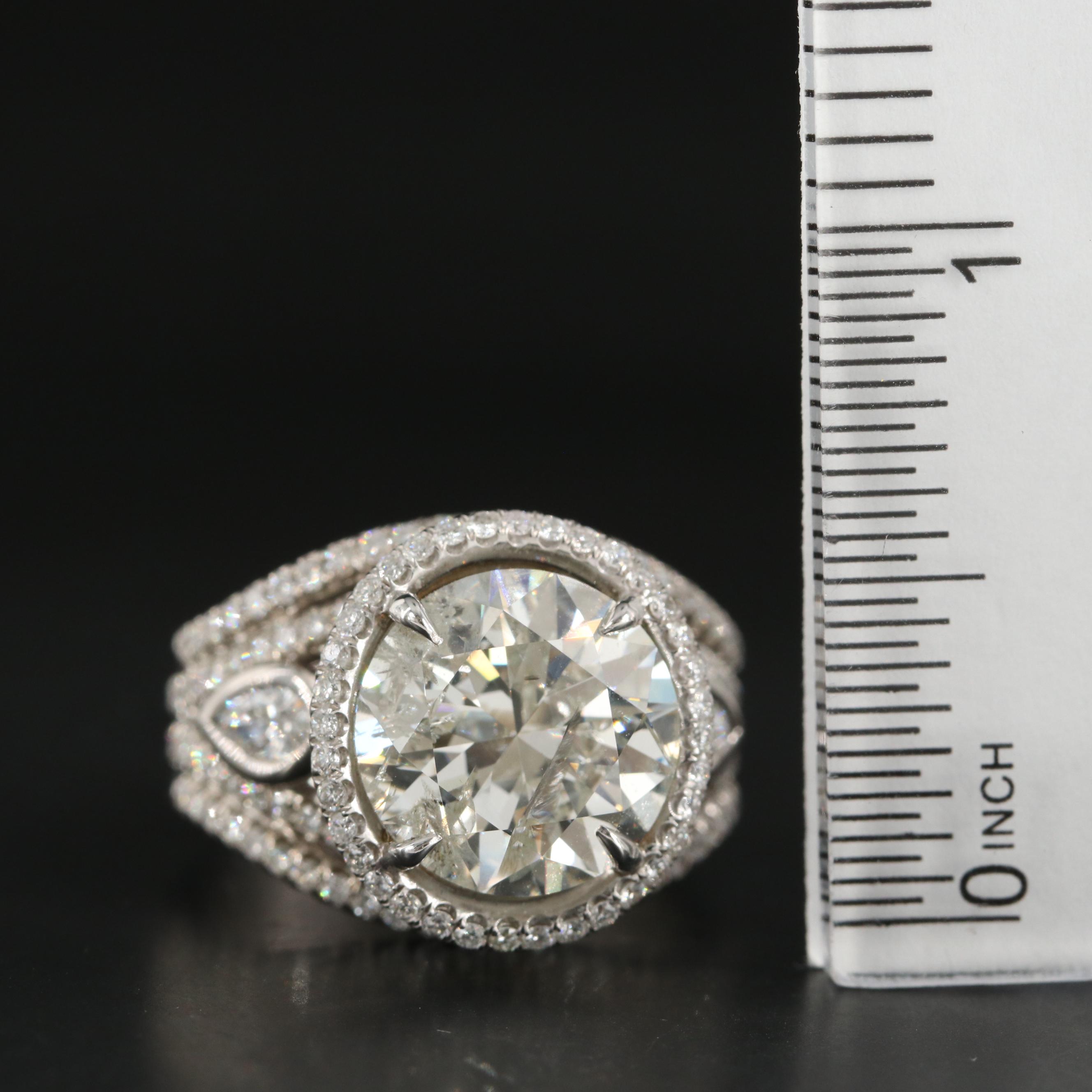 18K White Gold 8.09 CTW Diamond Ring