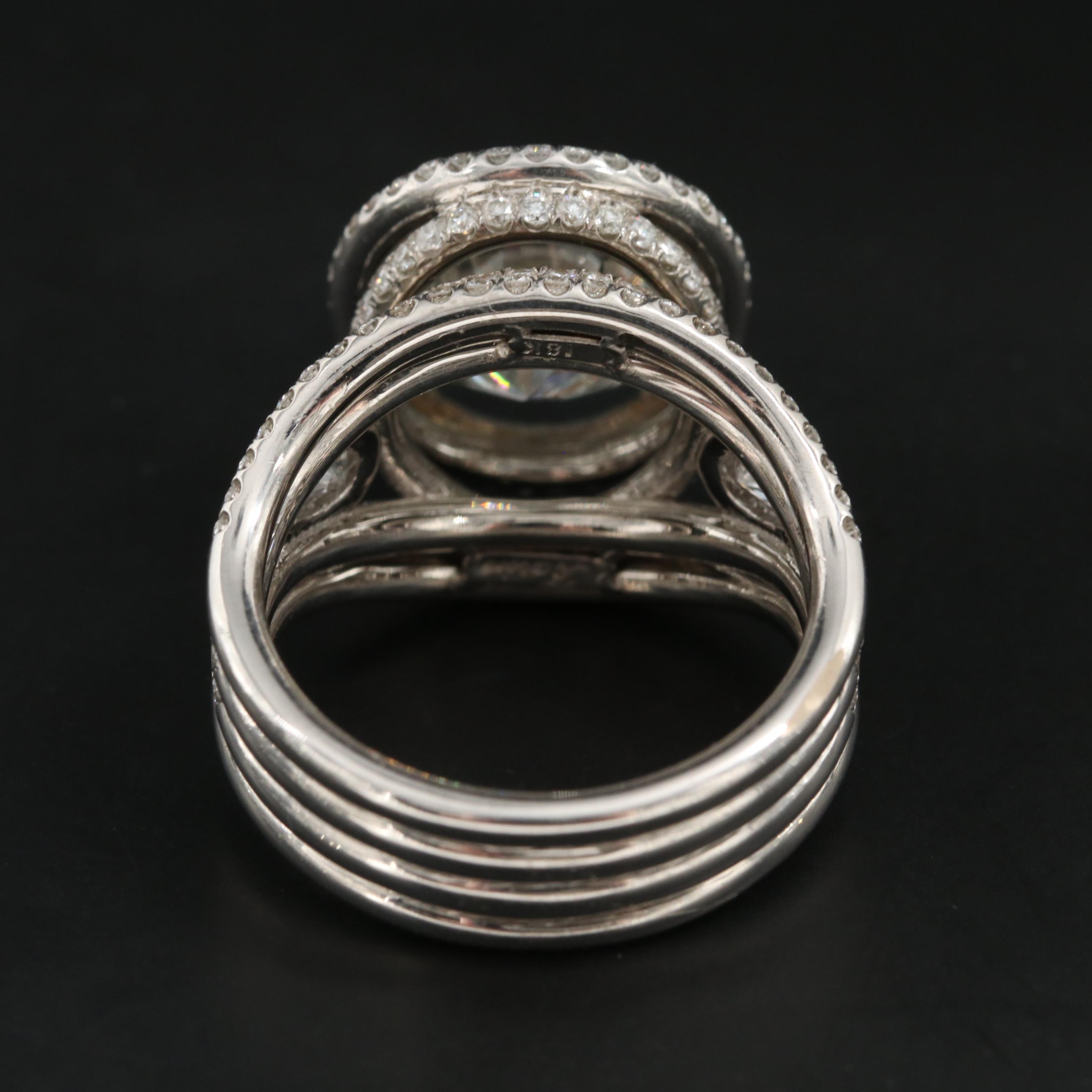 18K White Gold 8.09 CTW Diamond Ring