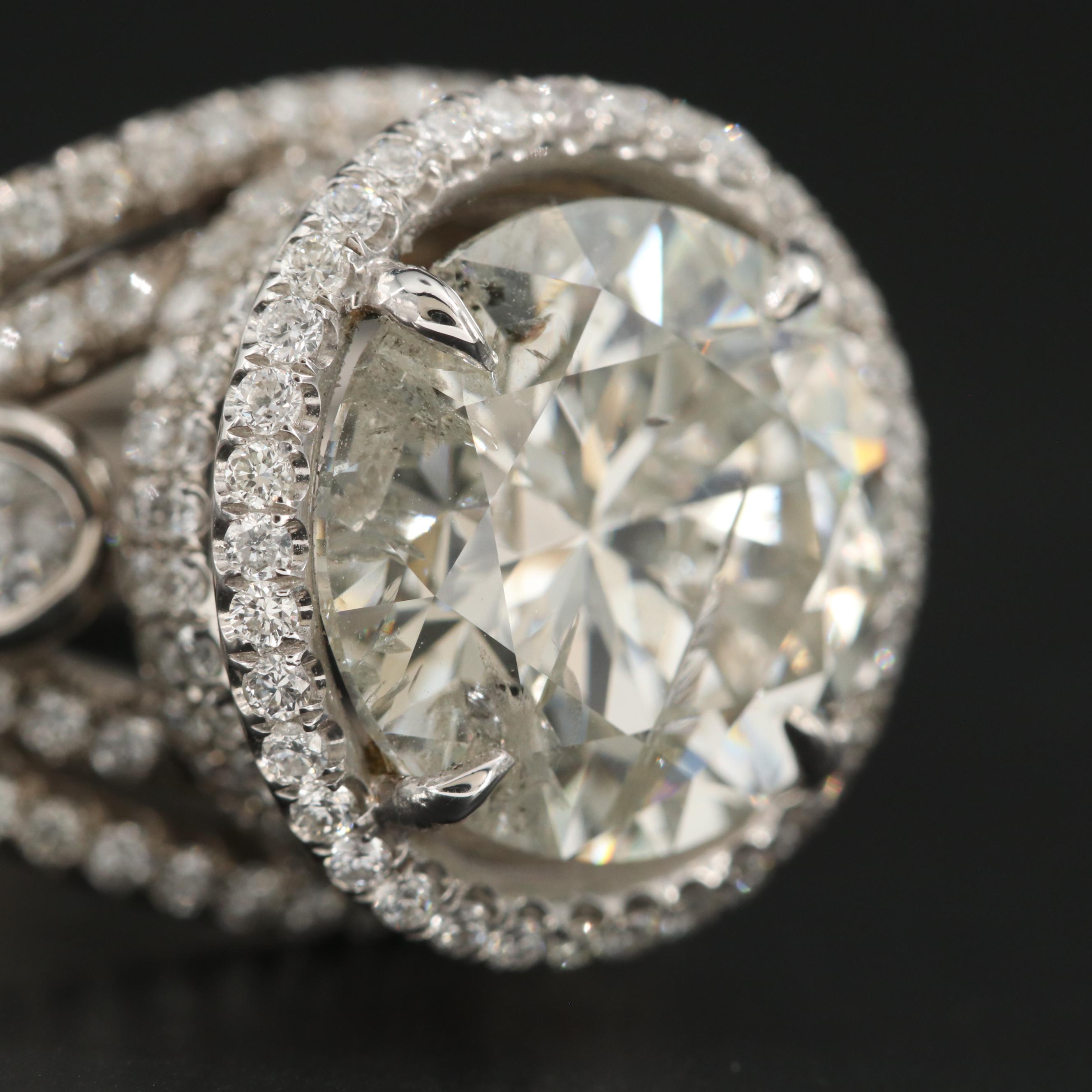 18K White Gold 8.09 CTW Diamond Ring