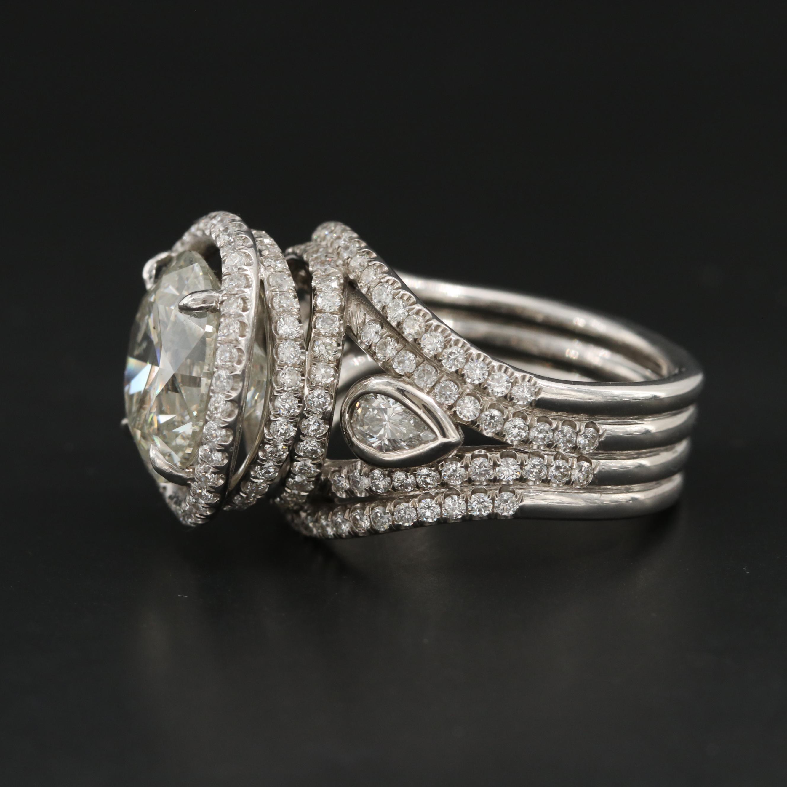 18K White Gold 8.09 CTW Diamond Ring