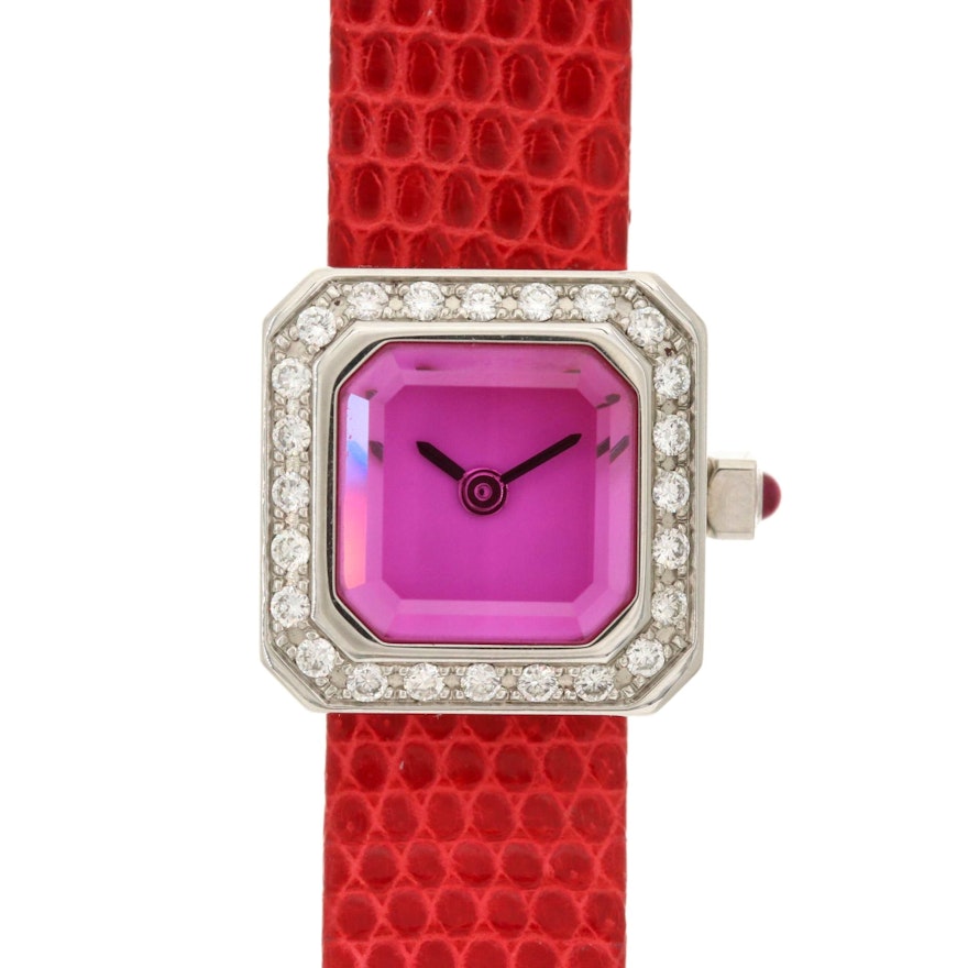 Corum Sugar Cube Stainless Steel and Diamond Quartz Wristwatch