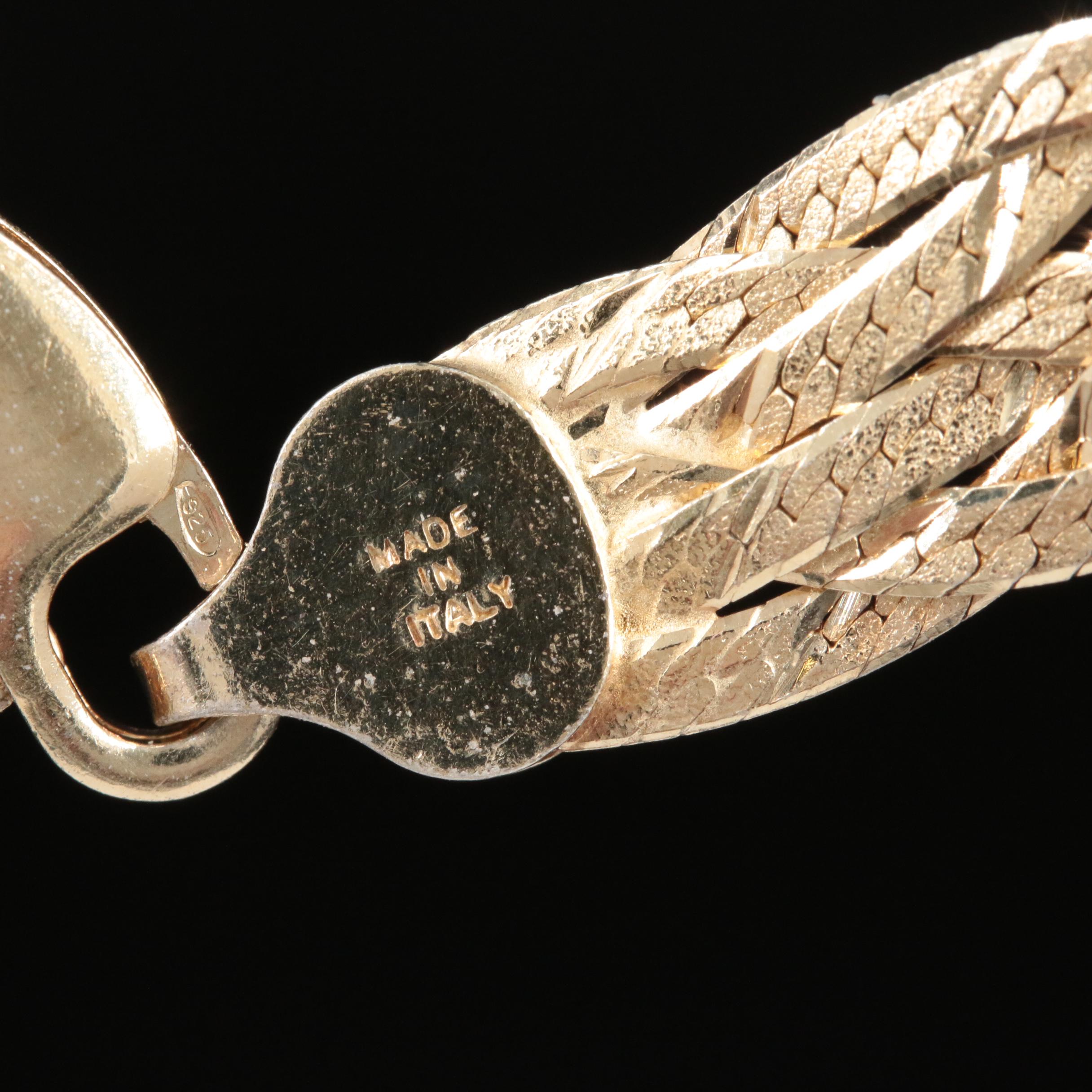 Sterling Silver Braided Herringbone Chain Necklace