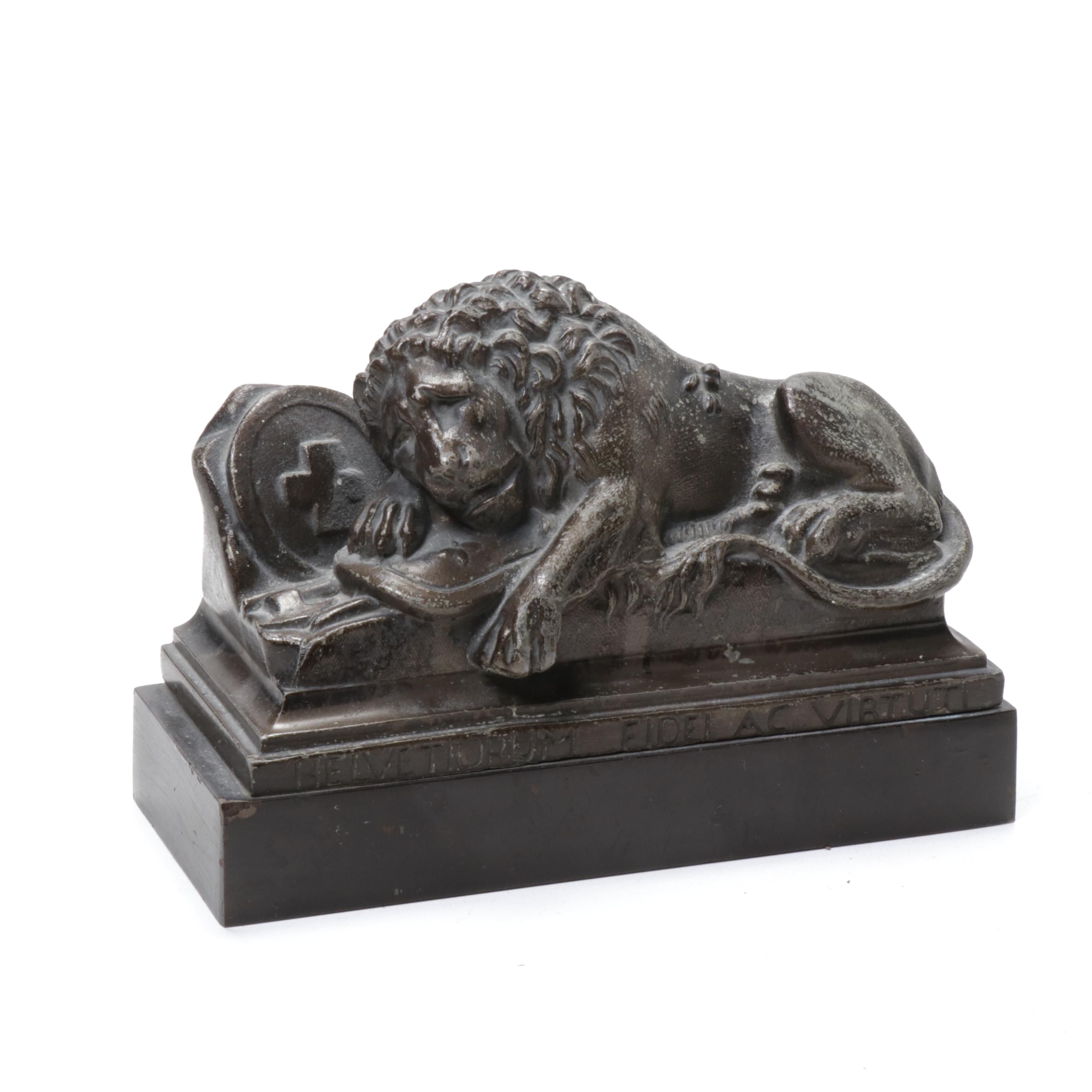 Bronze "Lion of Lucerne" Replica Figurine