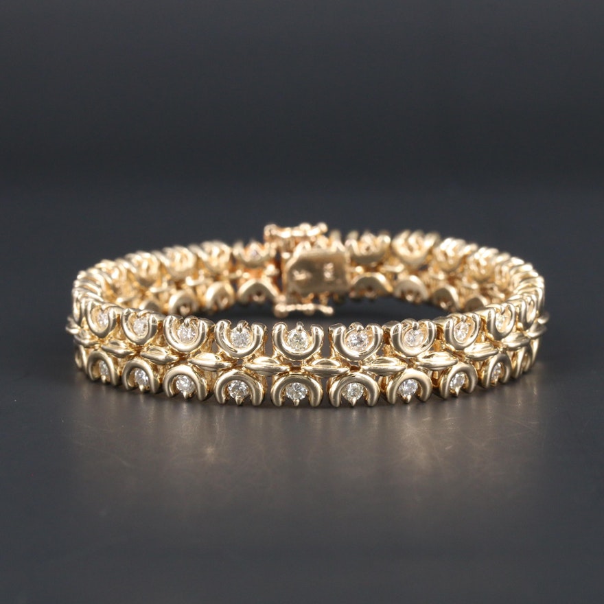 14K Yellow Gold 3.38 CTW Diamond Bracelet