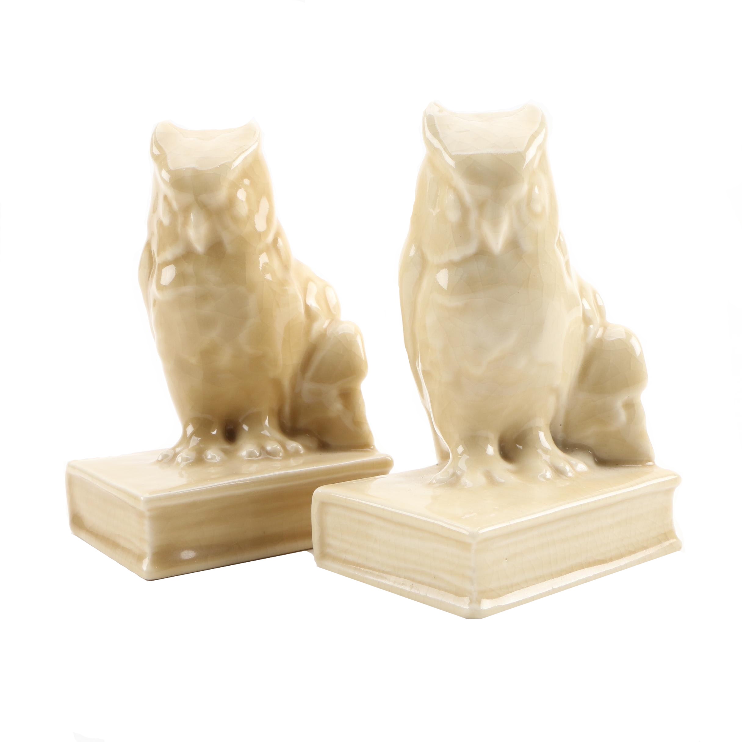 Rookwood Pottery Owl Bookends, 1945
