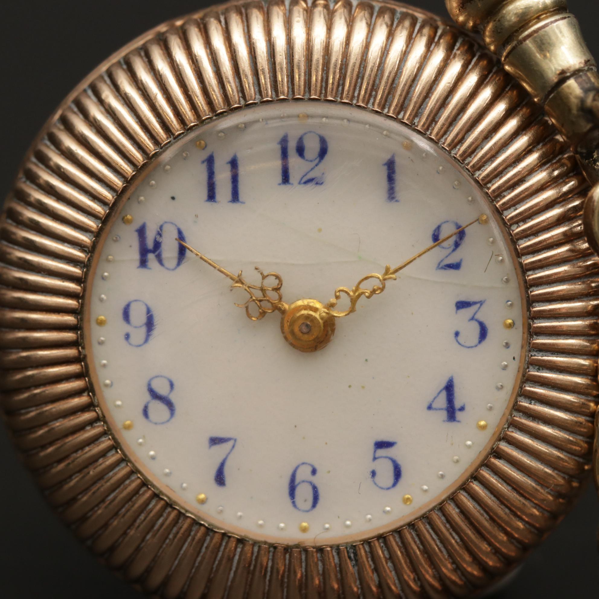Antique New England Watch Co. Gold Filled Open Face with Pen Fob, Circa 1900