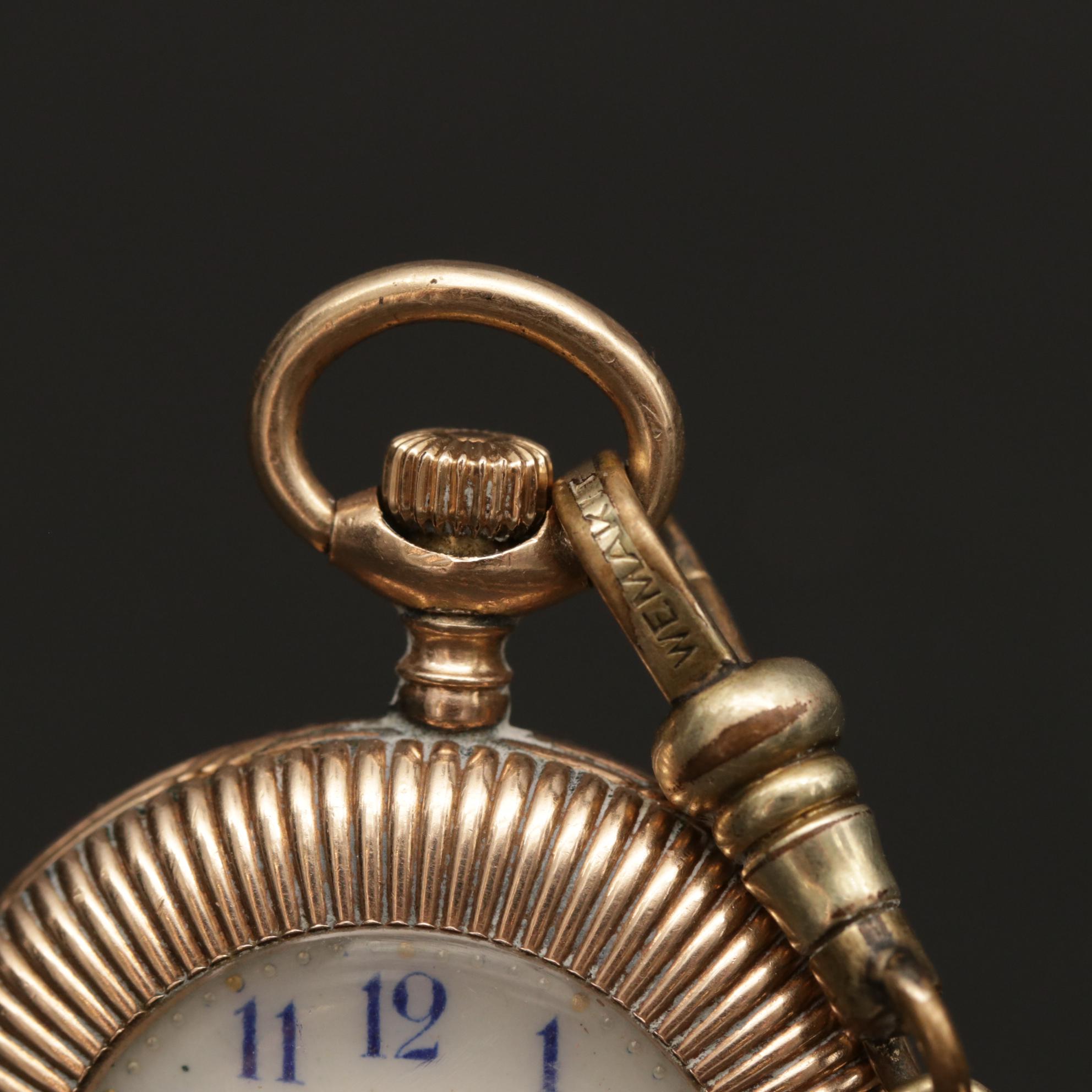 Antique New England Watch Co. Gold Filled Open Face with Pen Fob, Circa 1900