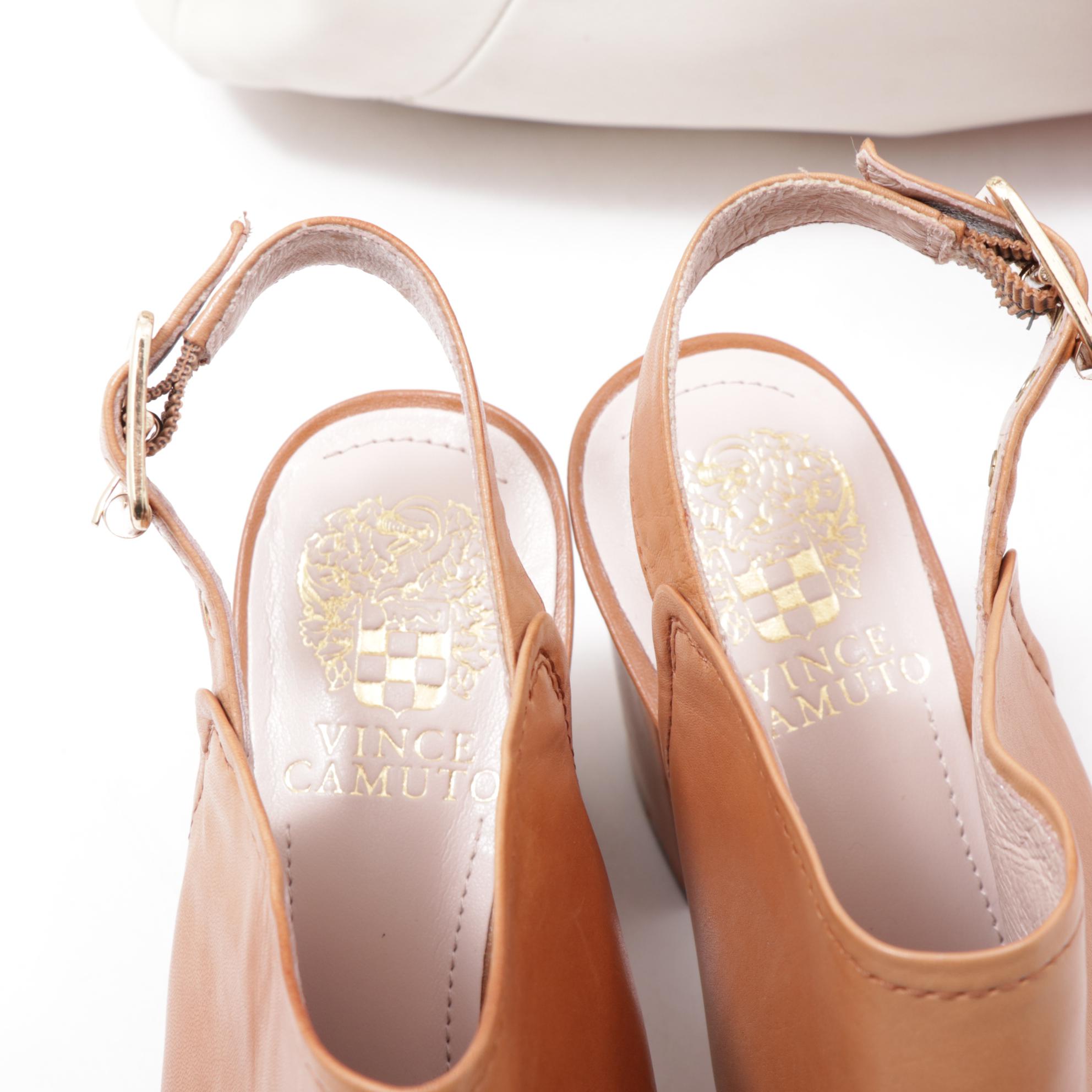 Coach Soho Leather Shoulder Bag and Crossgrain Clutch with Vince Camuto Sandals