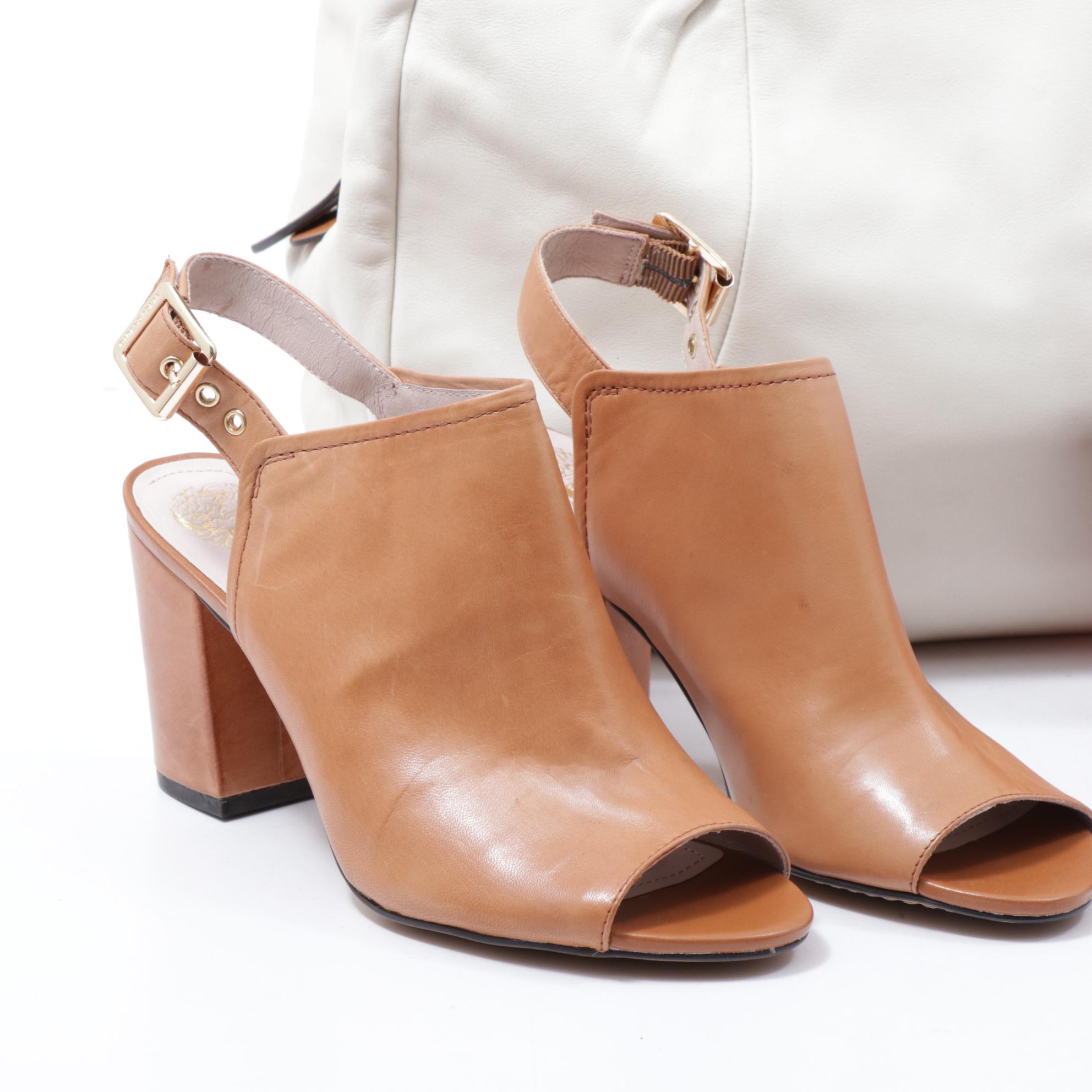 Coach Soho Leather Shoulder Bag and Crossgrain Clutch with Vince Camuto Sandals