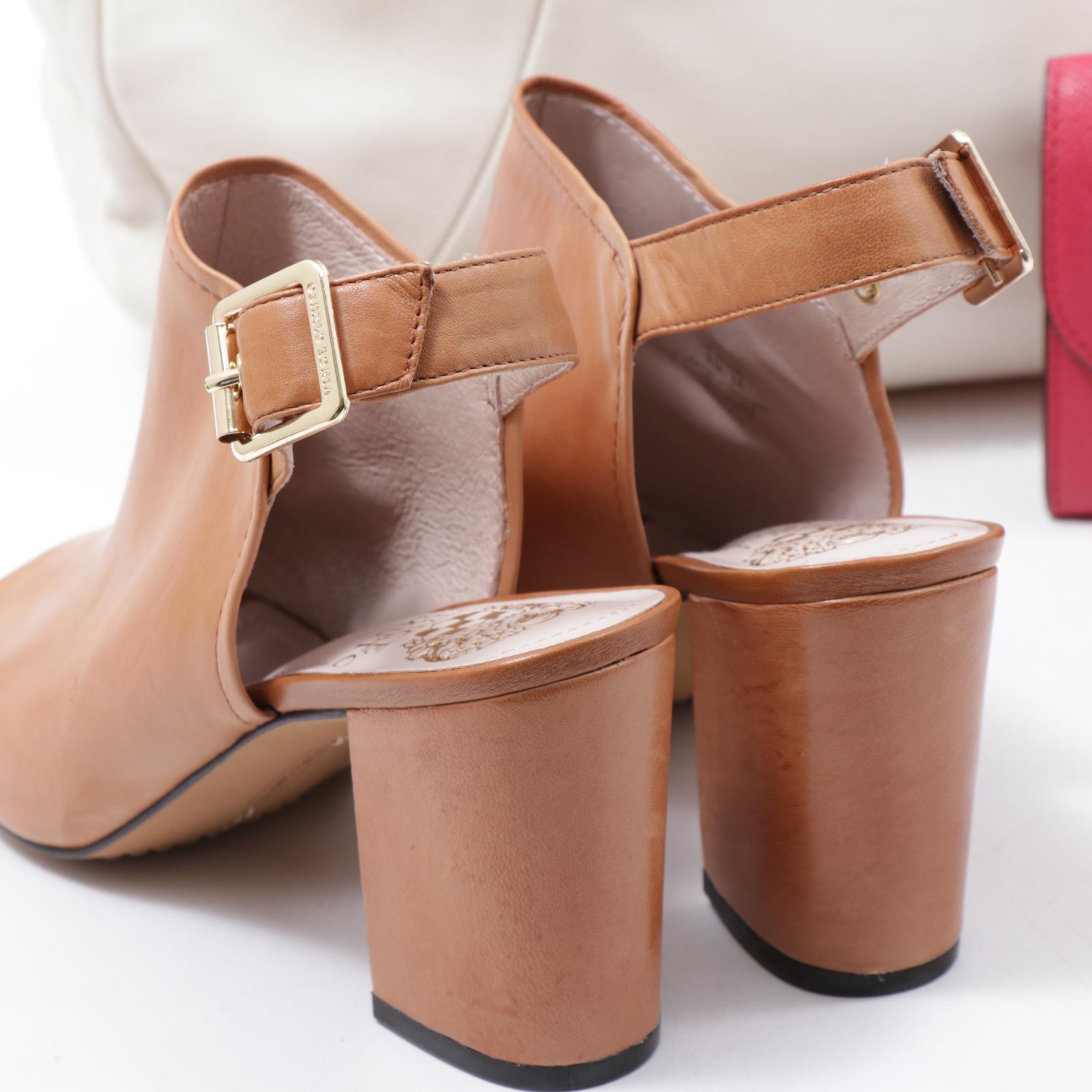 Coach Soho Leather Shoulder Bag and Crossgrain Clutch with Vince Camuto Sandals