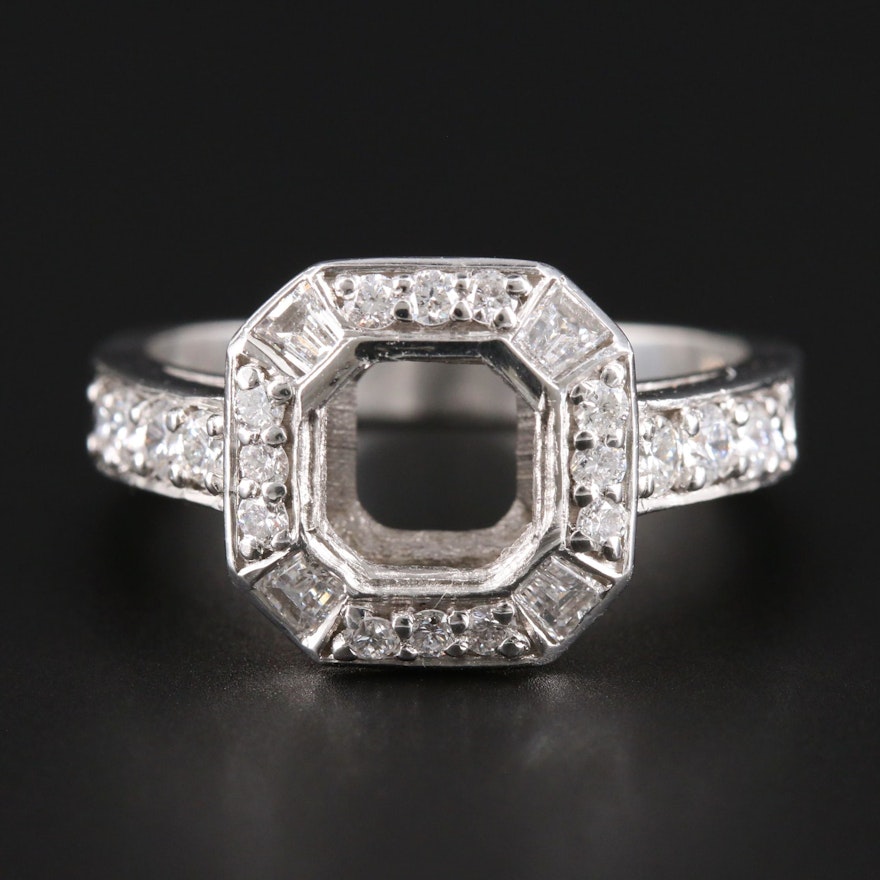 Platinum Diamond Semi-Mount Ring