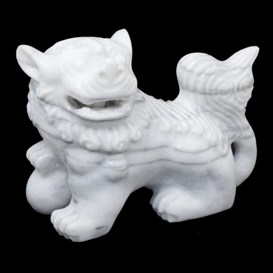 Chinese Stone Guardian Lion Figure