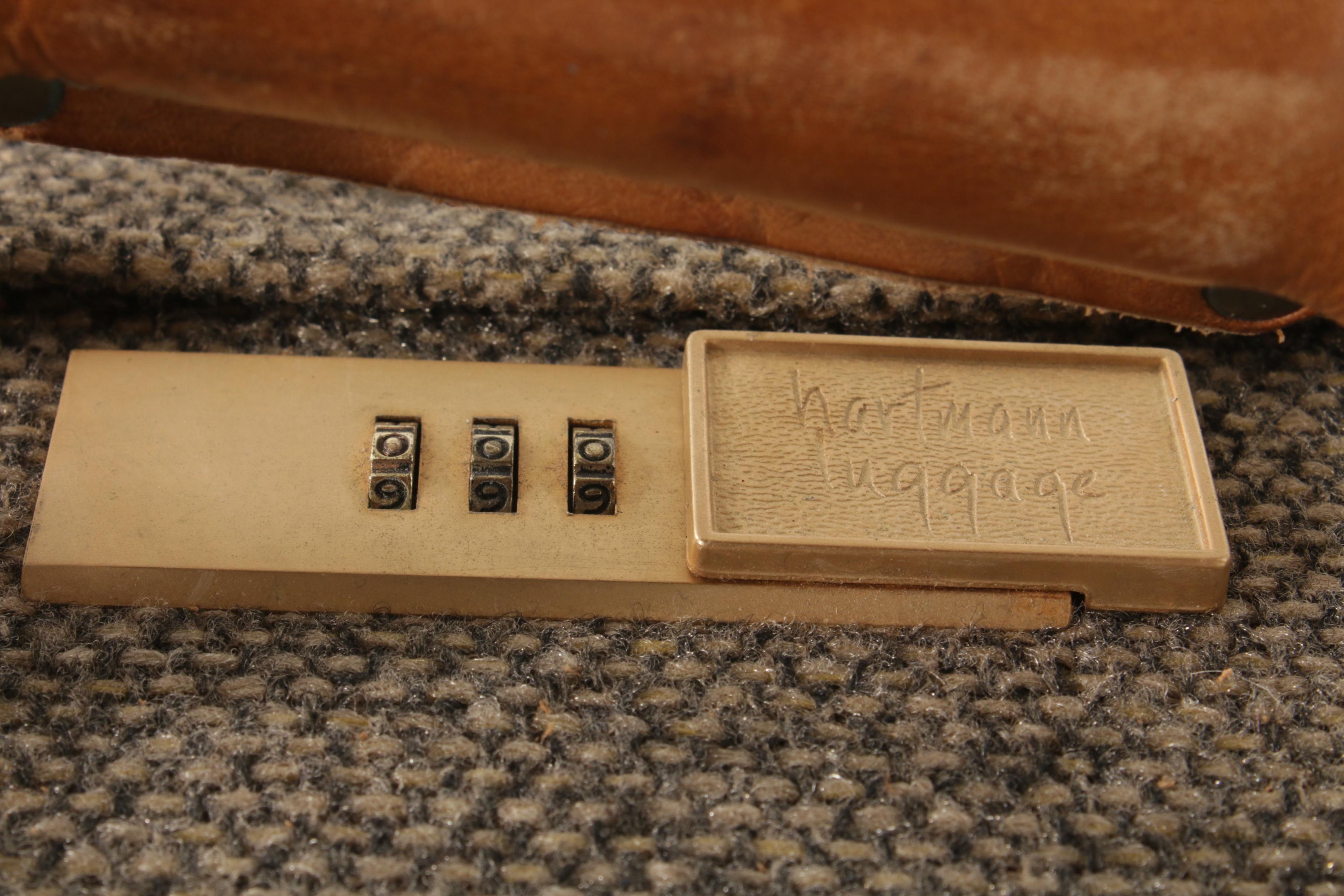 Hartmann Tweed Suitcases with Leather Trim, Vintage