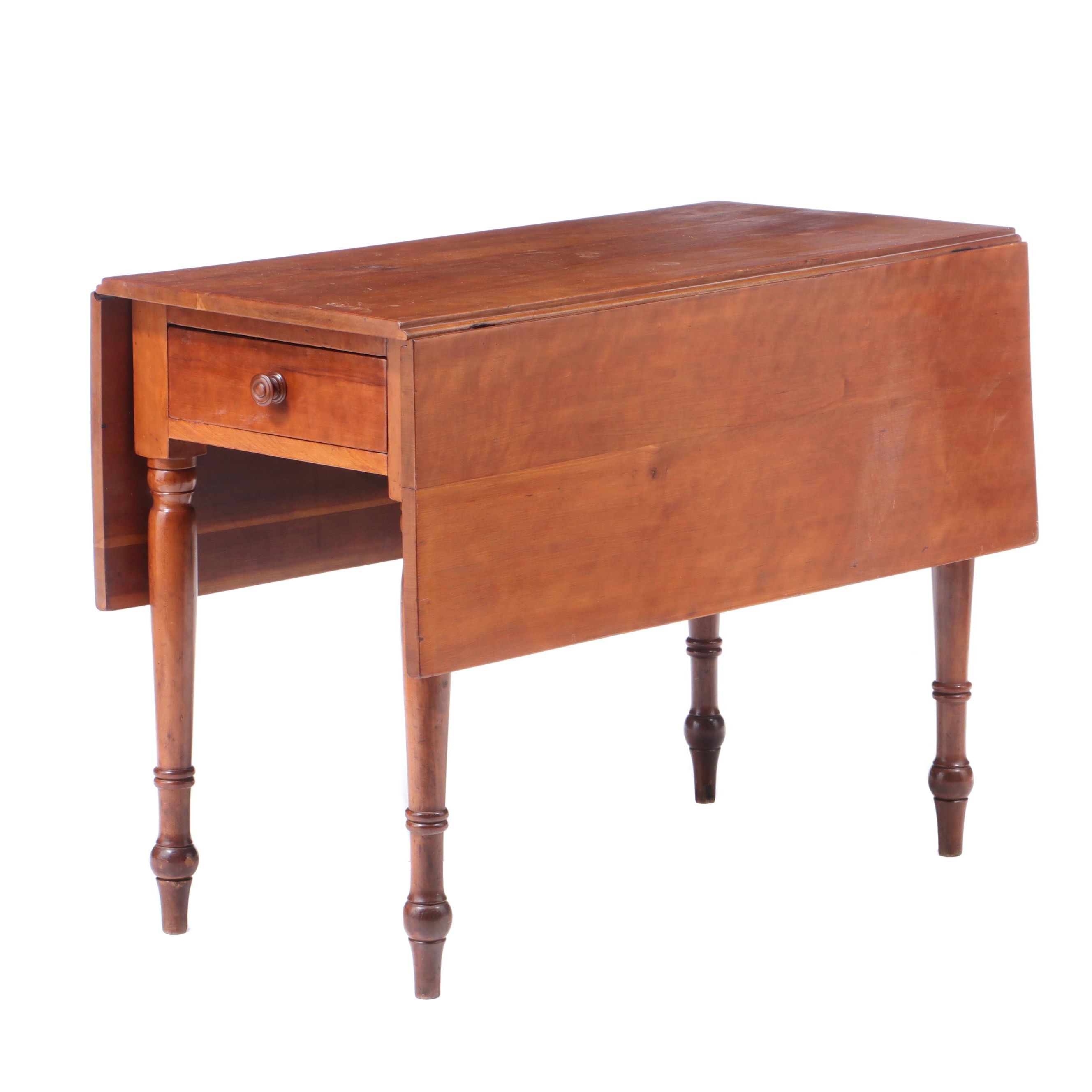 American Cherry Drop-Leaf Table, 19th Century