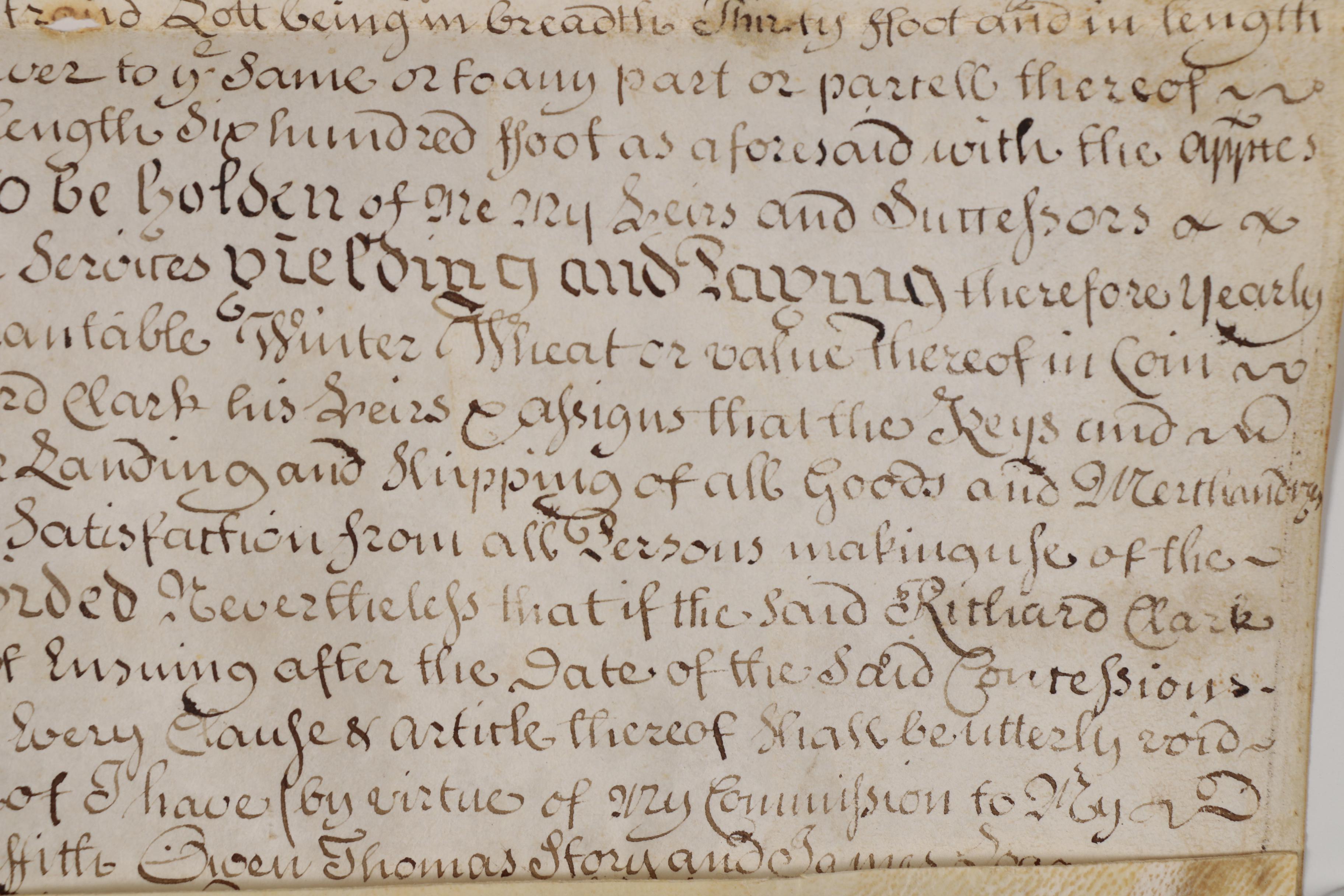 William Penn Land Grant For "The Strand" in New Castle, Delaware, 1708