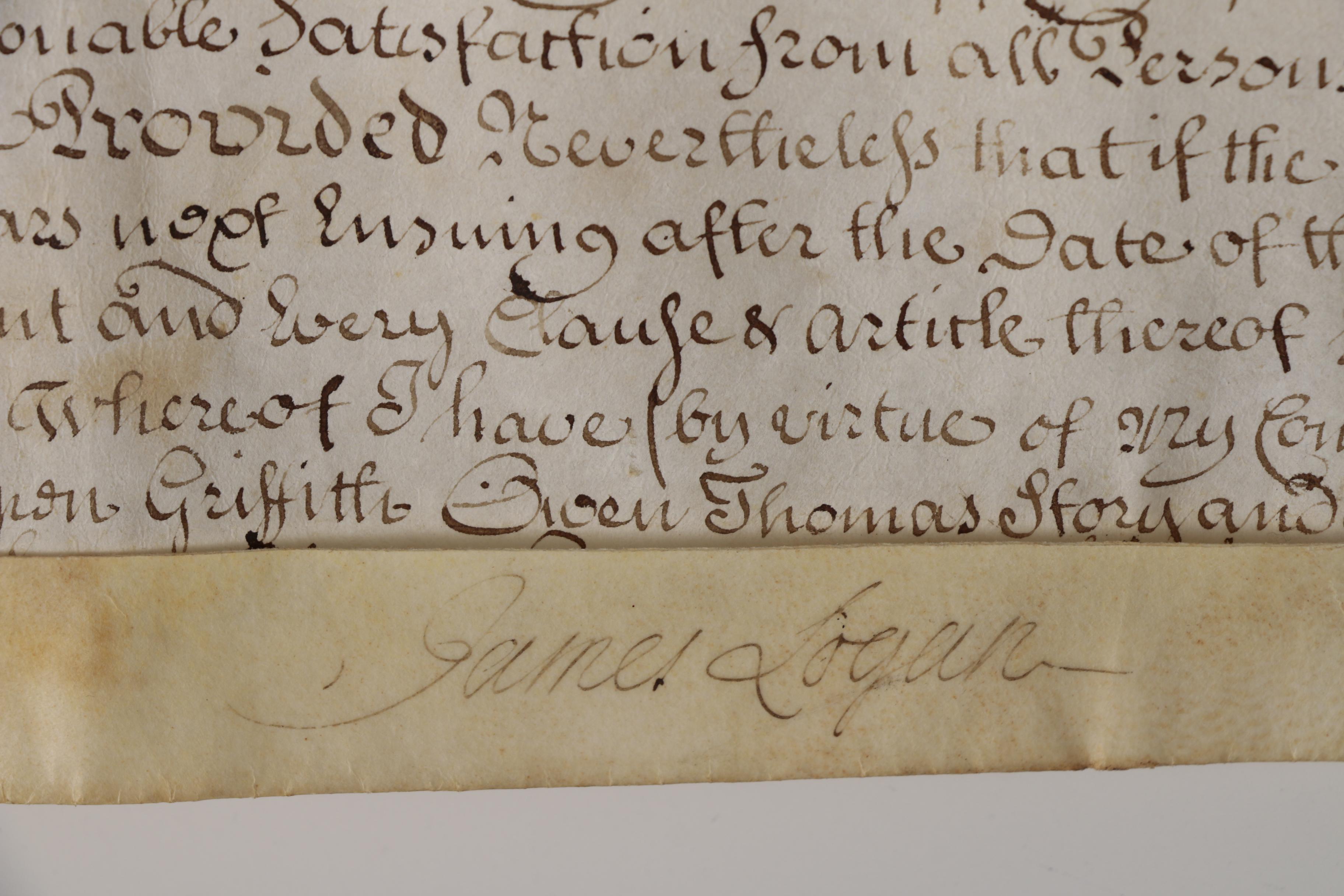 William Penn Land Grant For "The Strand" in New Castle, Delaware, 1708