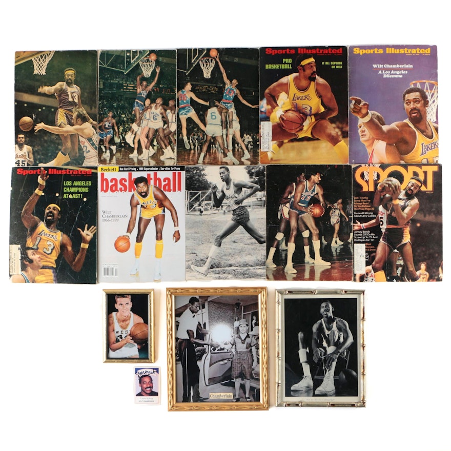 Wilt Chamberlain Signed Basketball Card and Photo Prints
