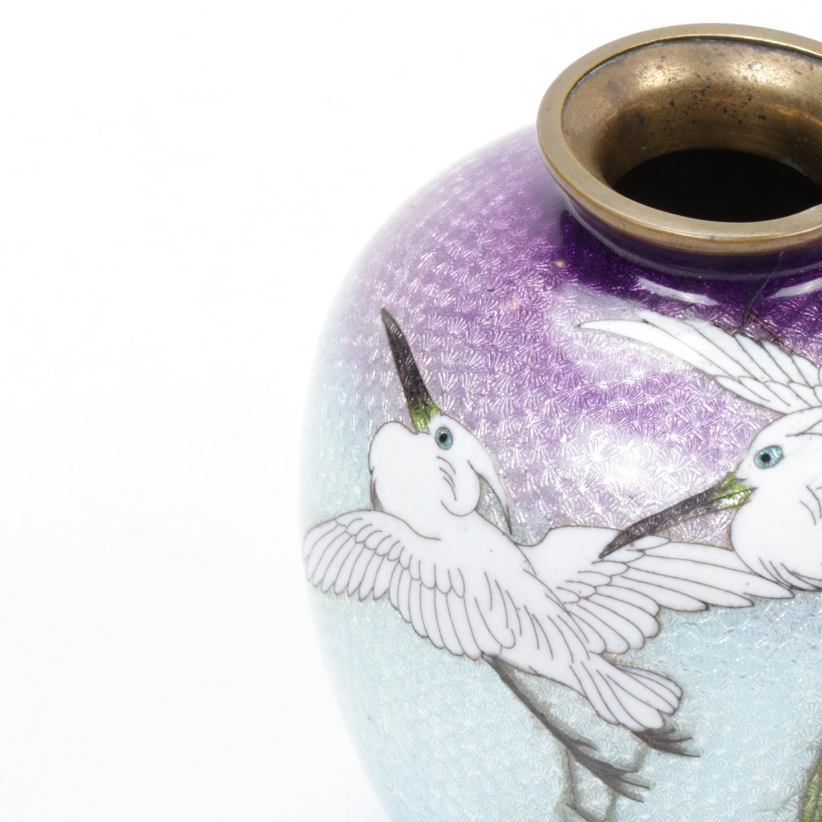 Japanese Ginbari Cloisonné Vase, Mid to Late 20th Century