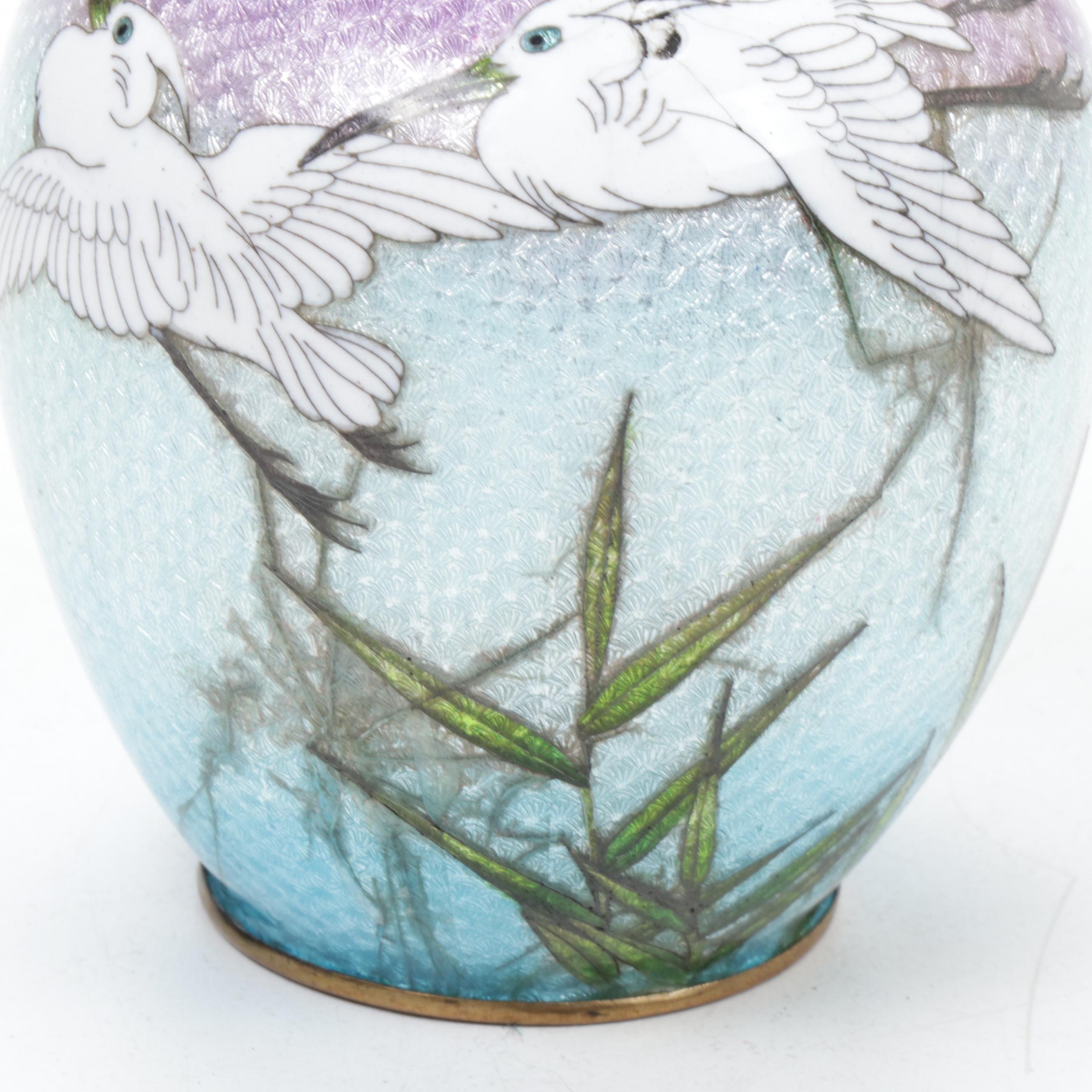 Japanese Ginbari Cloisonné Vase, Mid to Late 20th Century