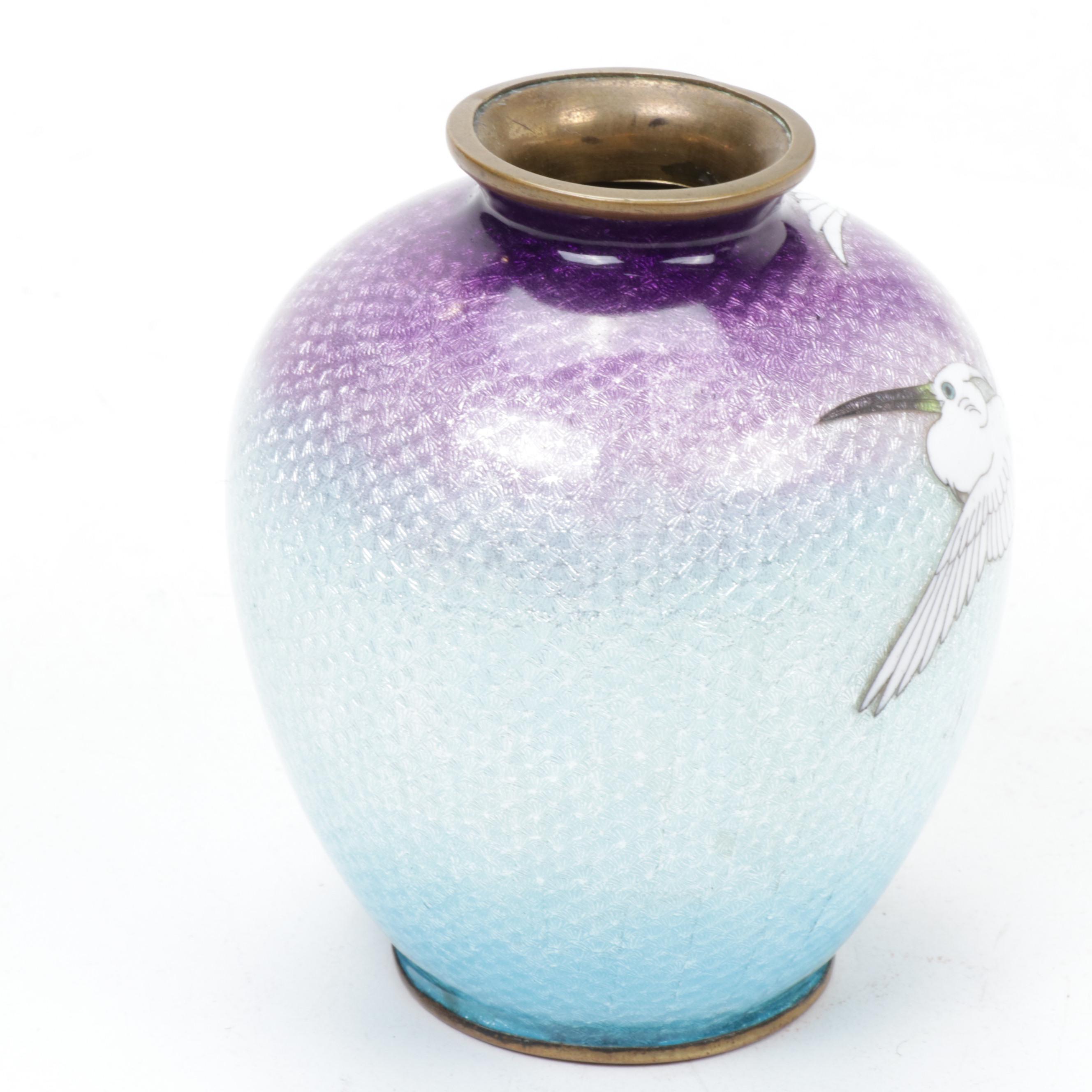 Japanese Ginbari Cloisonné Vase, Mid to Late 20th Century
