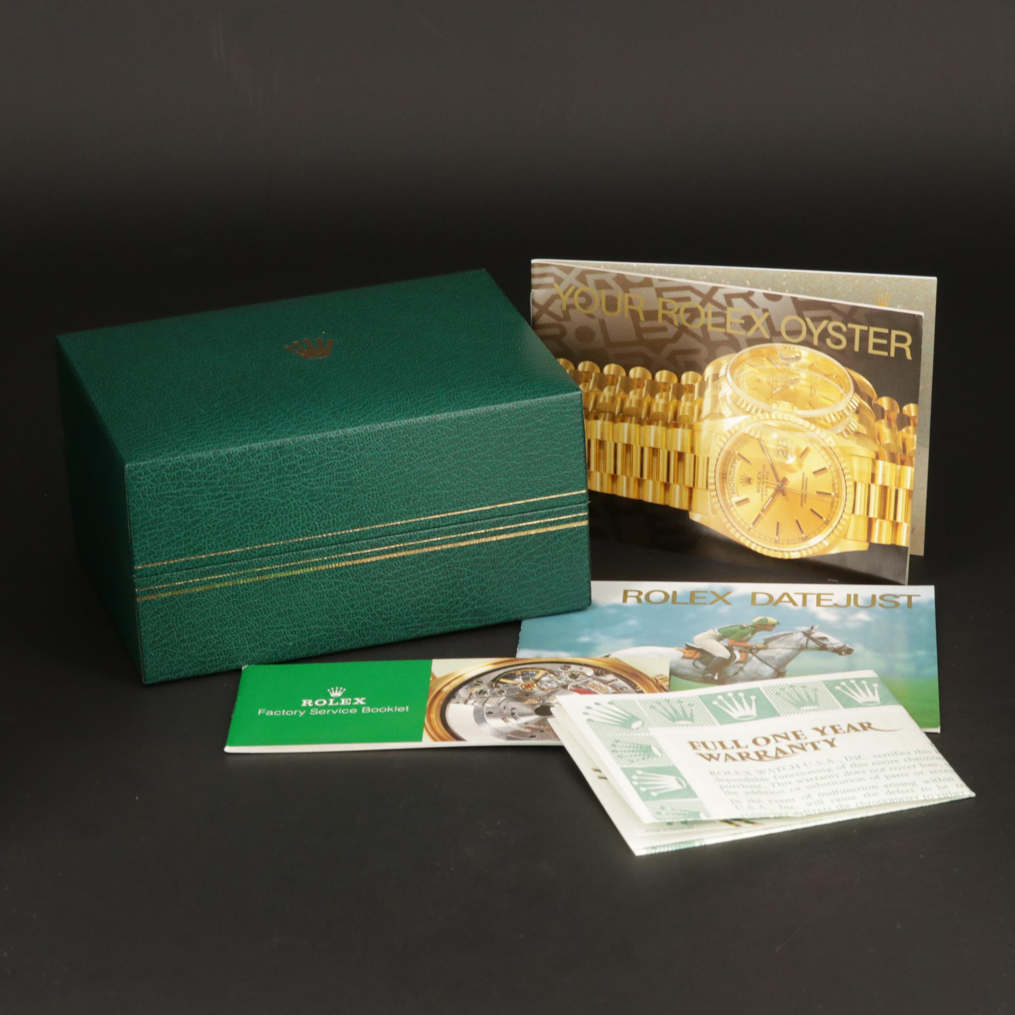 Rolex Datejust Factory Black Serti Diamond Dial 18K Gold and Steel Watch