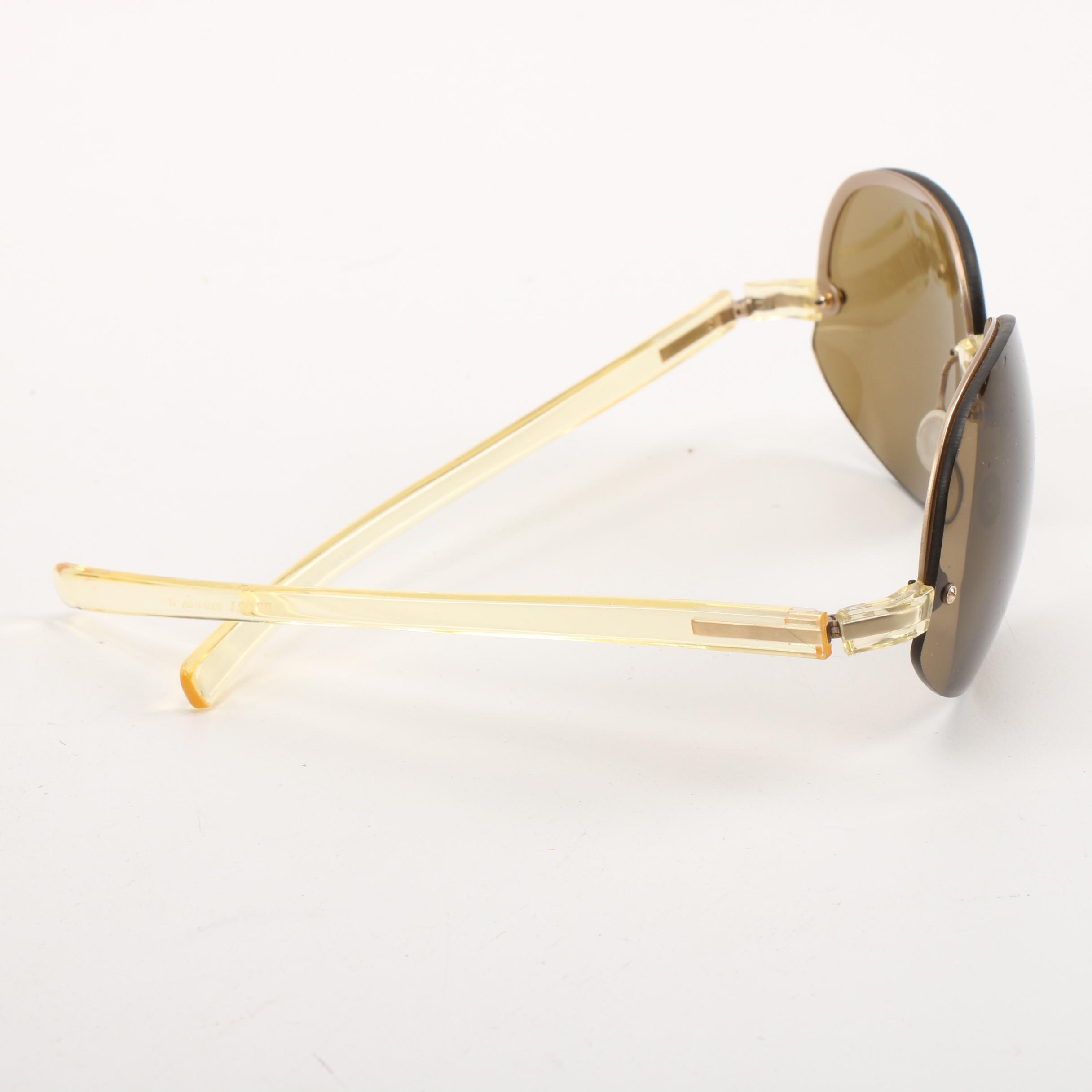 Prada Rimless Transparent Yellow Frame Rahmenlos Original Sunglasses