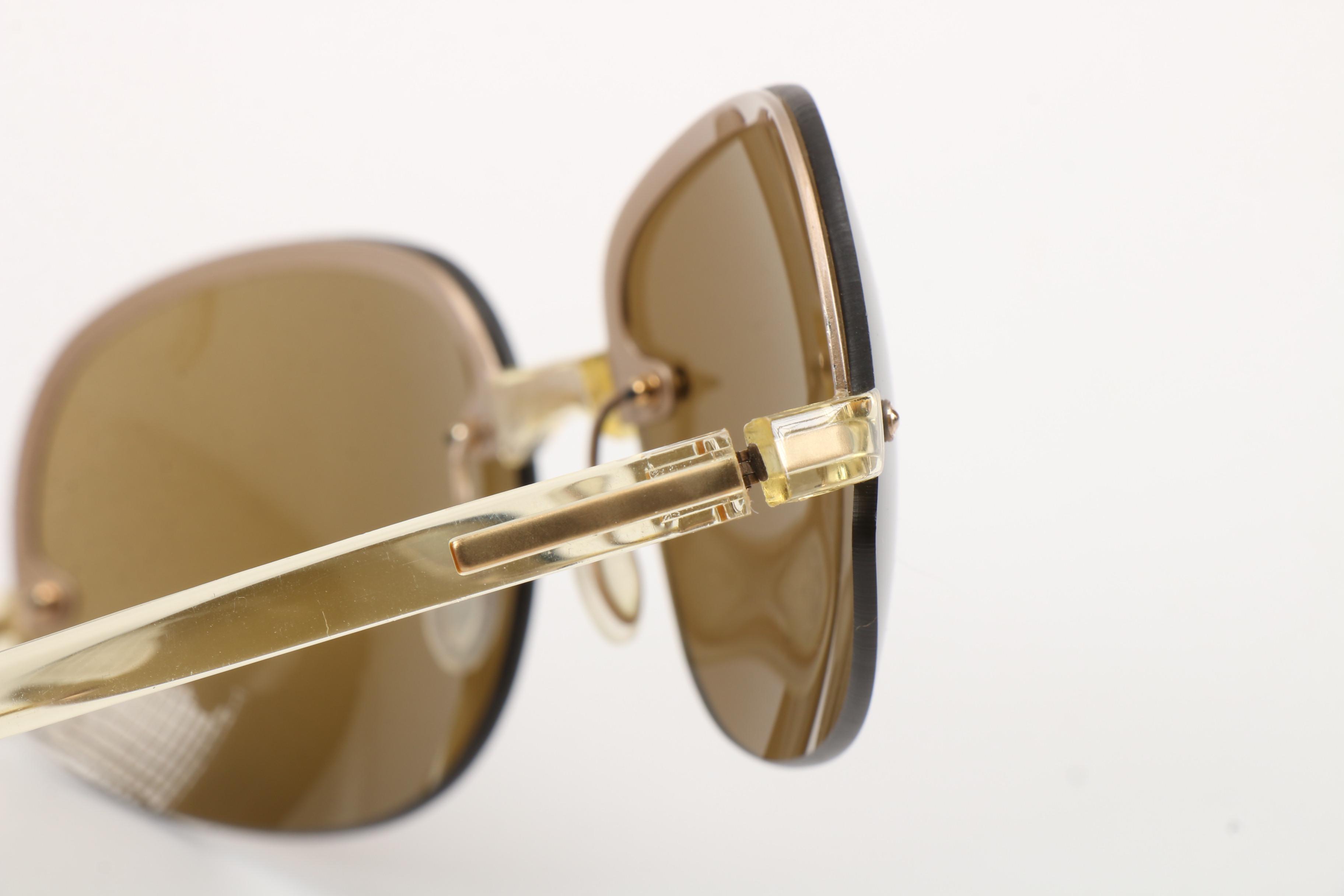 Prada Rimless Transparent Yellow Frame Rahmenlos Original Sunglasses