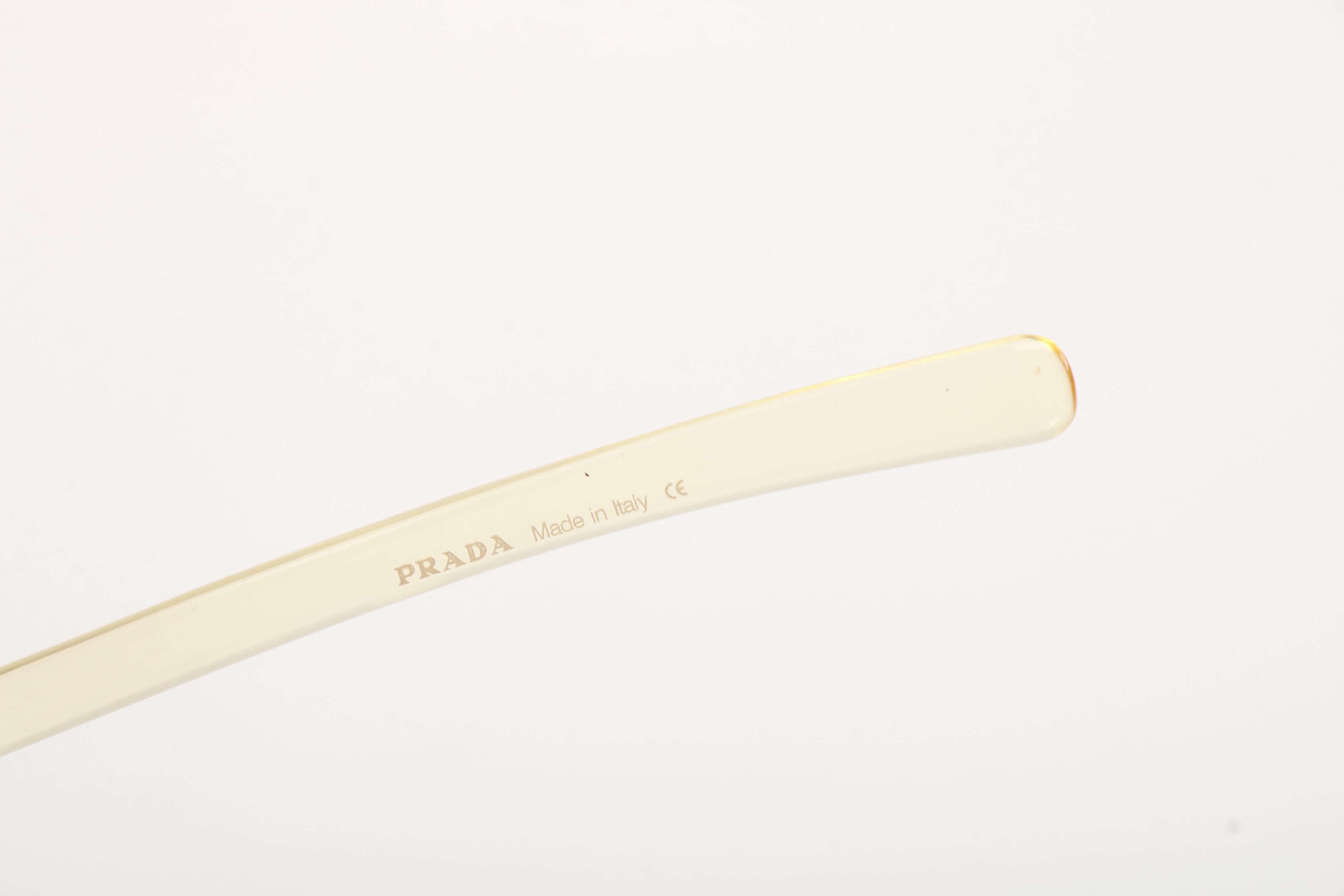 Prada Rimless Transparent Yellow Frame Rahmenlos Original Sunglasses