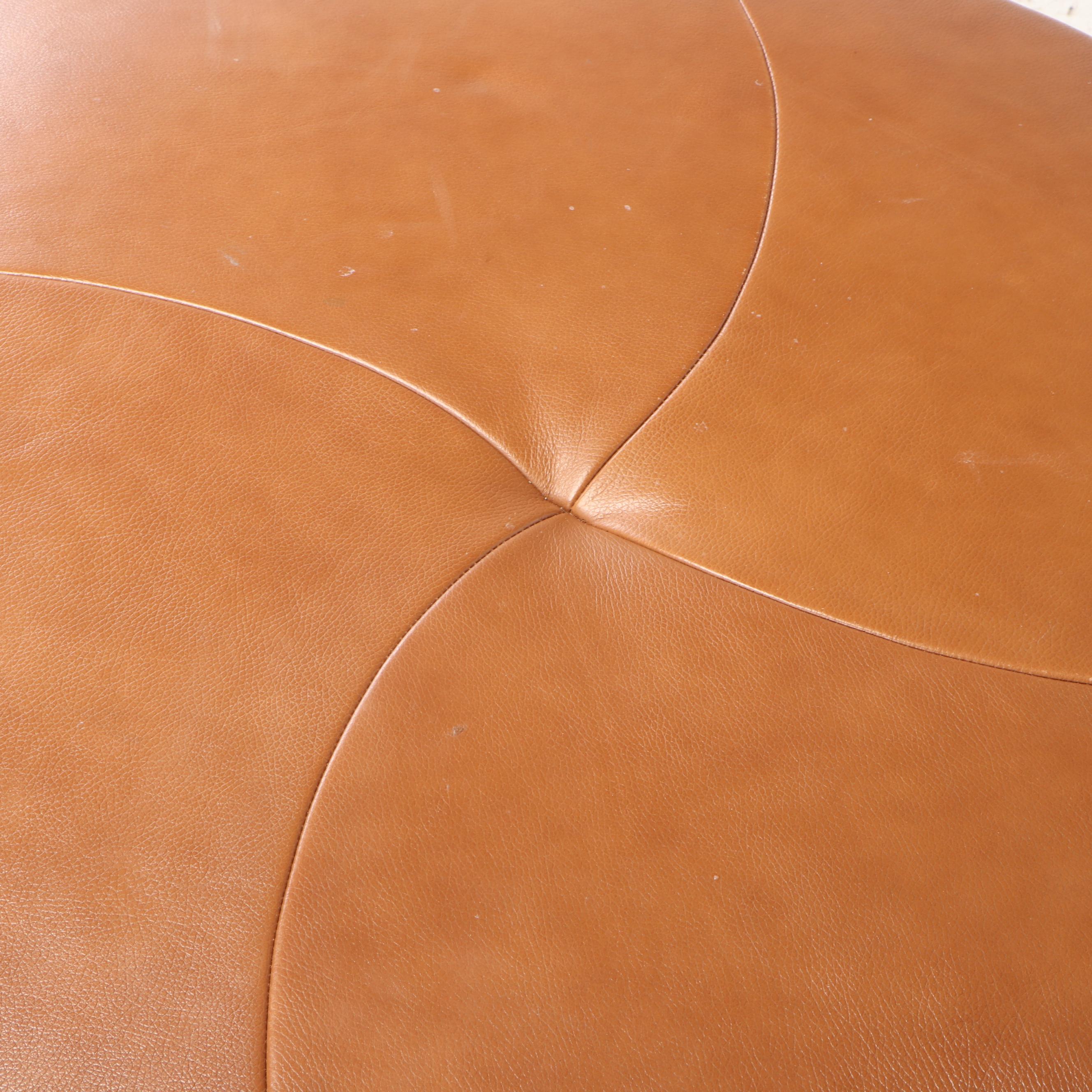 W. Schillig Curvilinear Leather Sectional Sofa and Ottoman from Bova