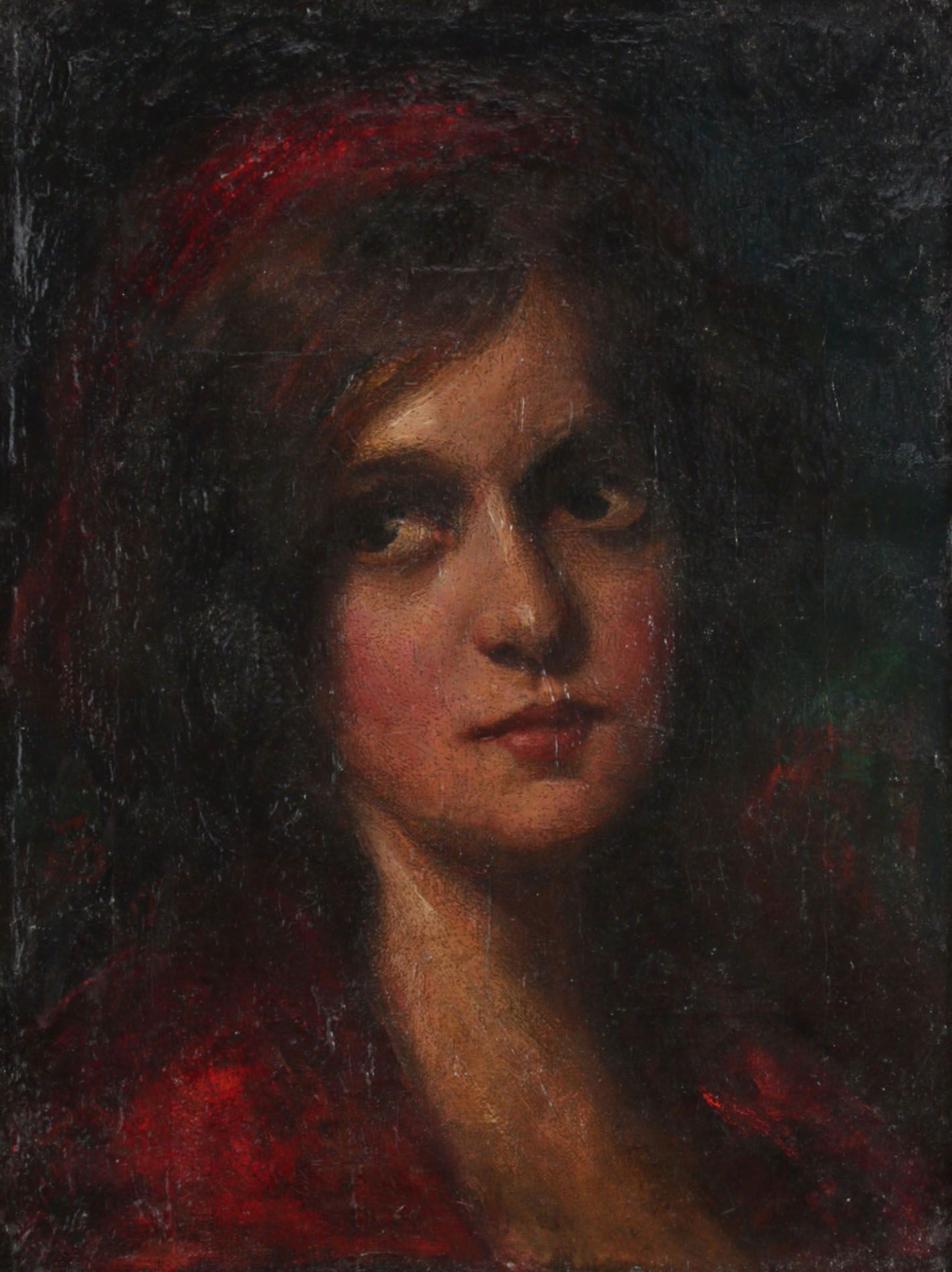 Exceptional Frank Duveneck Oil Portrait of a Young Woman, Circa 1905