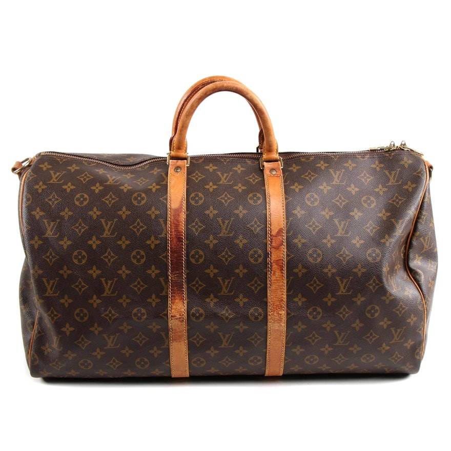 Louis Vuitton Keepall Bandoulière 55 Duffle in Monogram Canvas and Leather