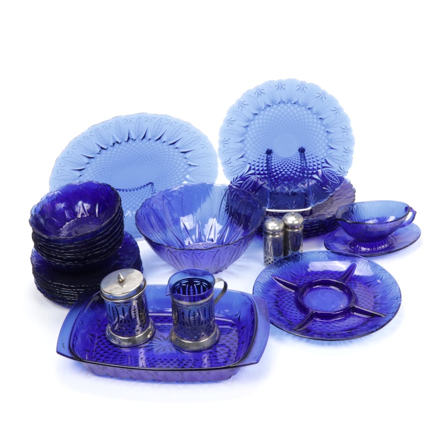 Avon "Royal Sapphire" Cobalt Glass Dinner and Serveware