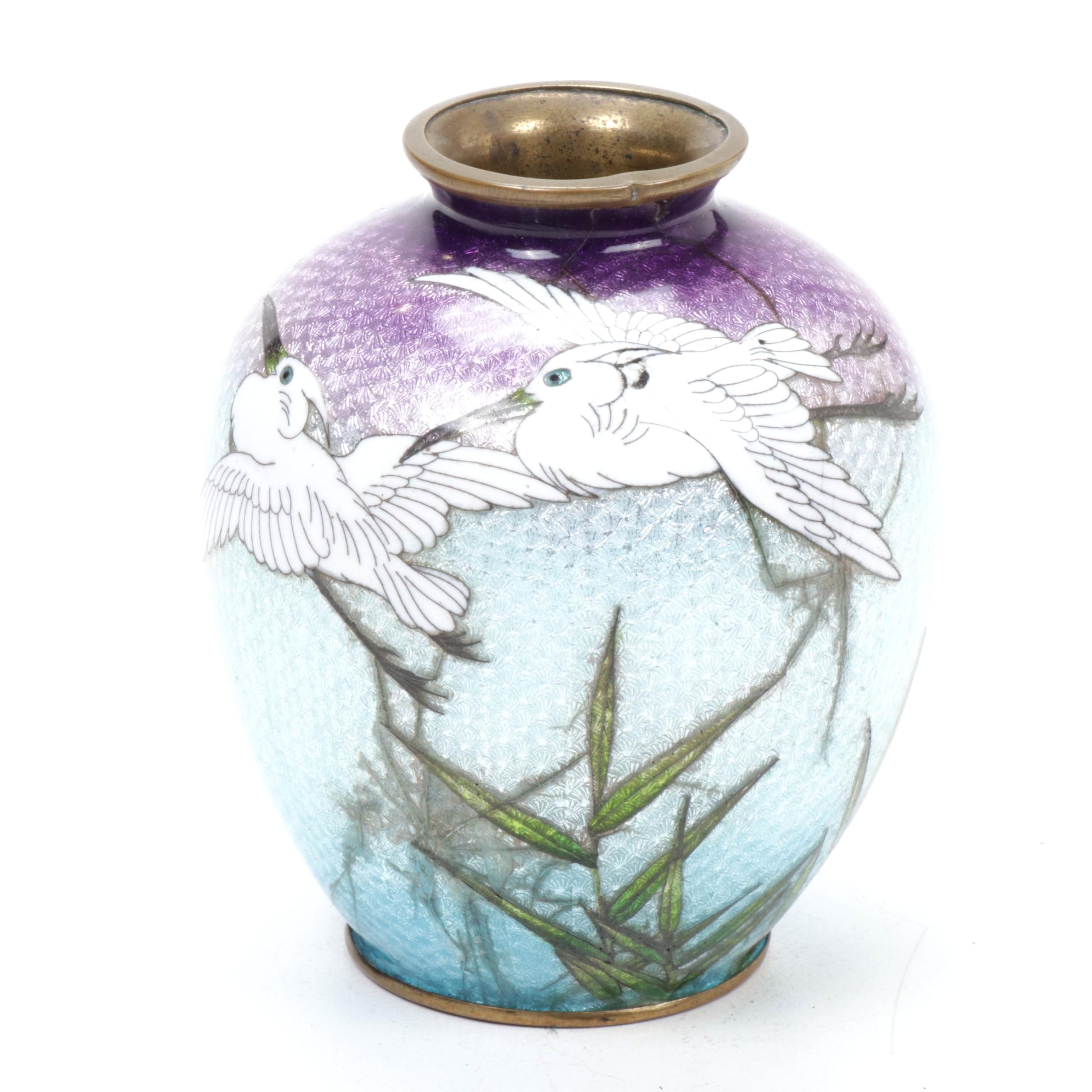 Japanese Ginbari Cloisonné Vase, Mid to Late 20th Century
