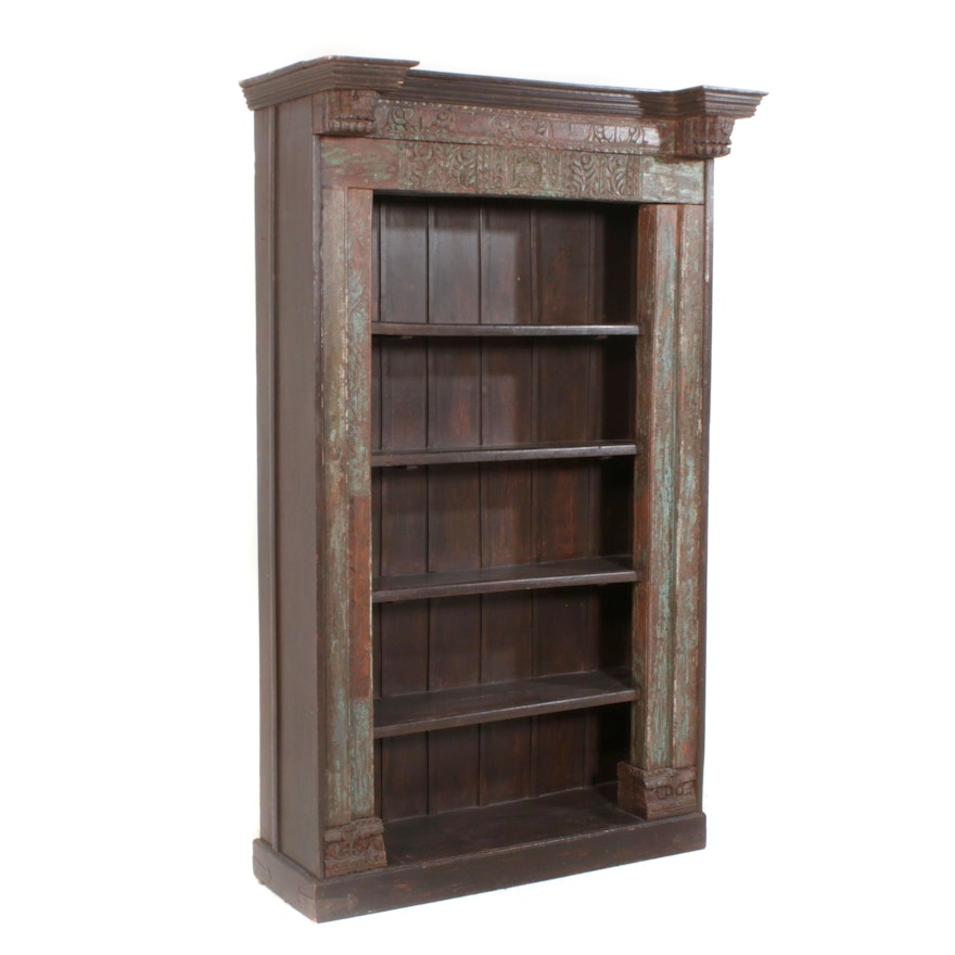 Arhaus, Indian Carved Door Frame Wooden Bookcase
