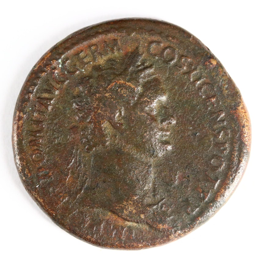 Ancient Roman Imperial AE Sestertius of Domitian, ca. 85 A.D.