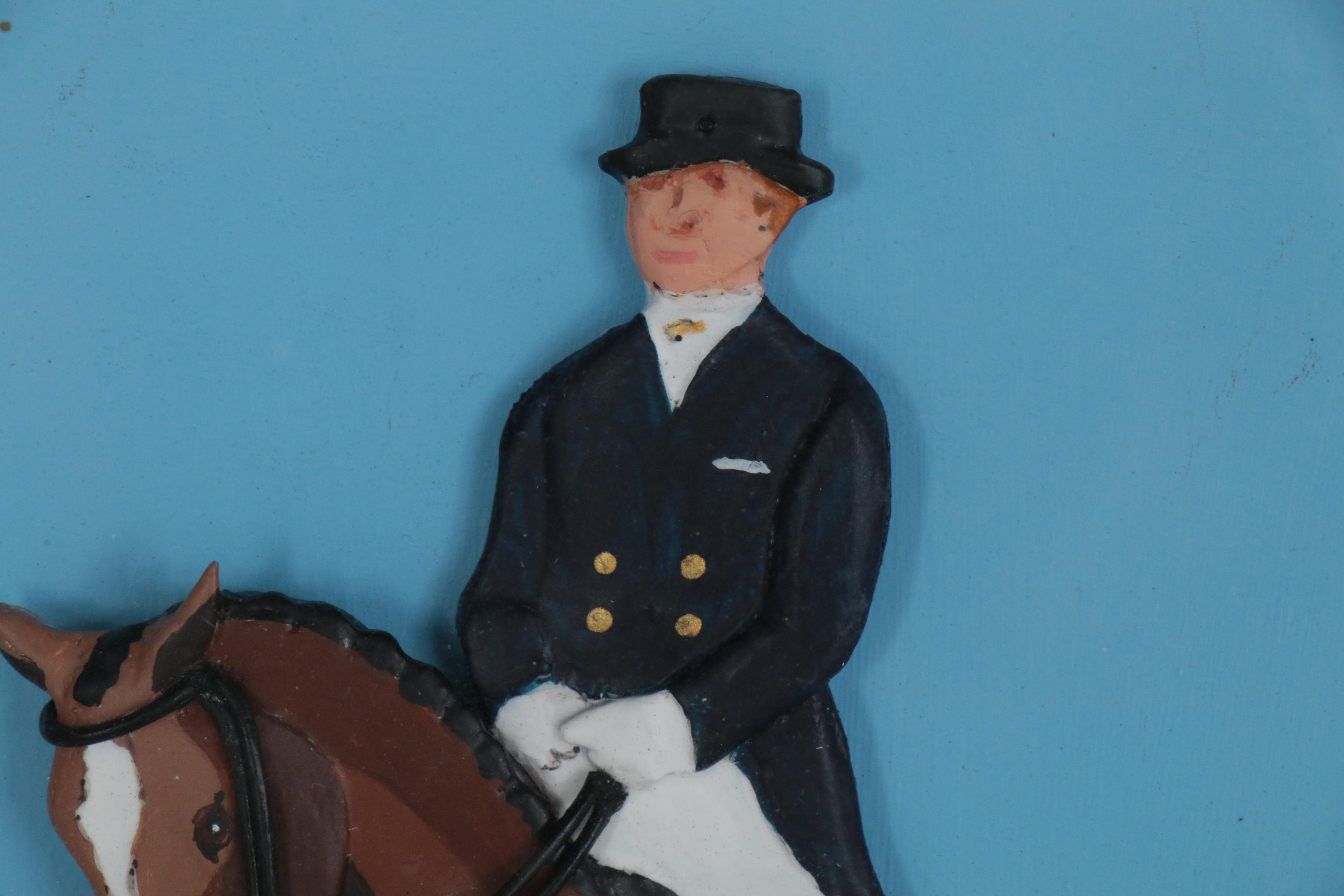 Janet Bailey Burch Relief Sculpture of Dressage Horse and Rider