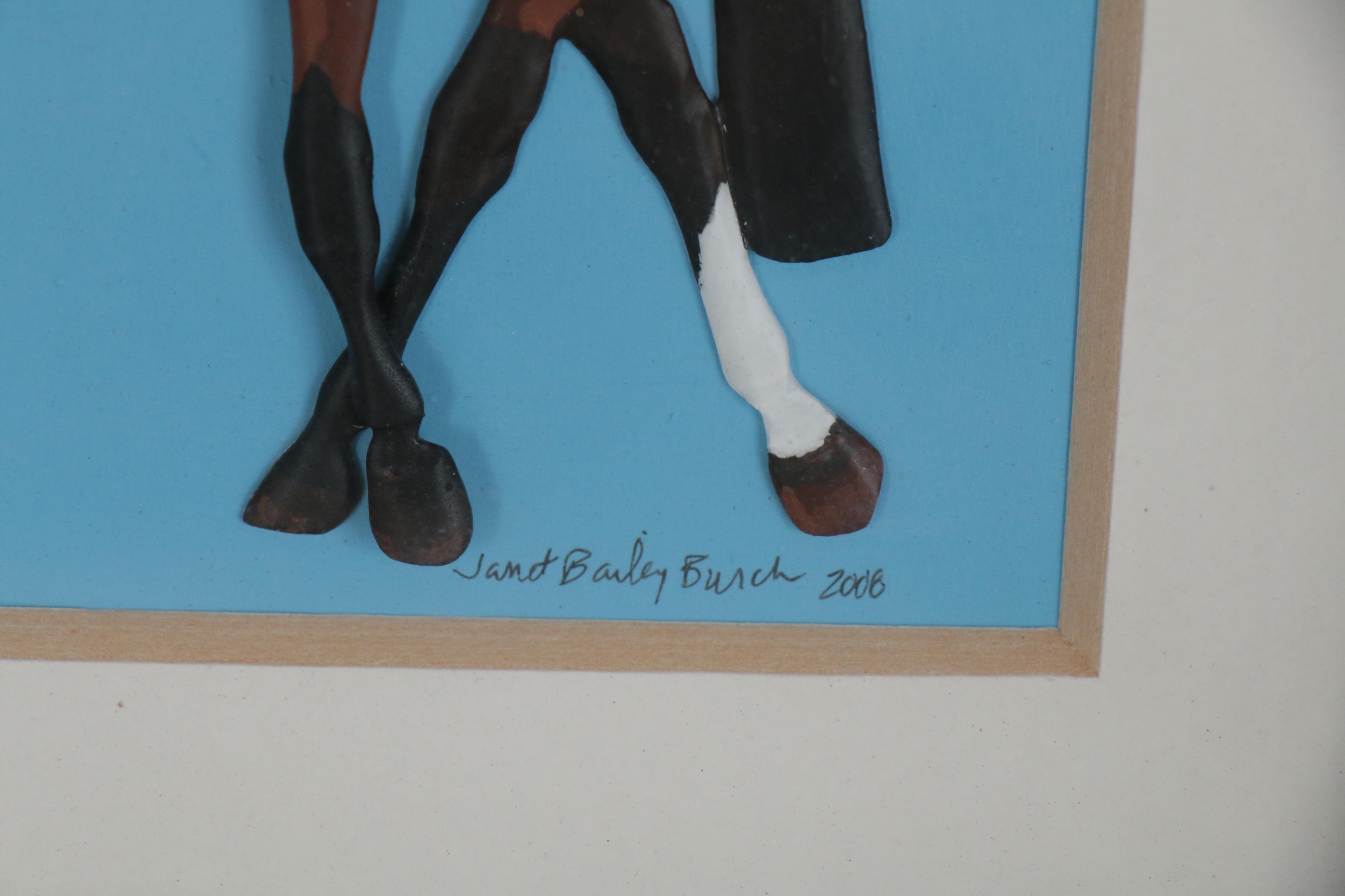 Janet Bailey Burch Relief Sculpture of Dressage Horse and Rider