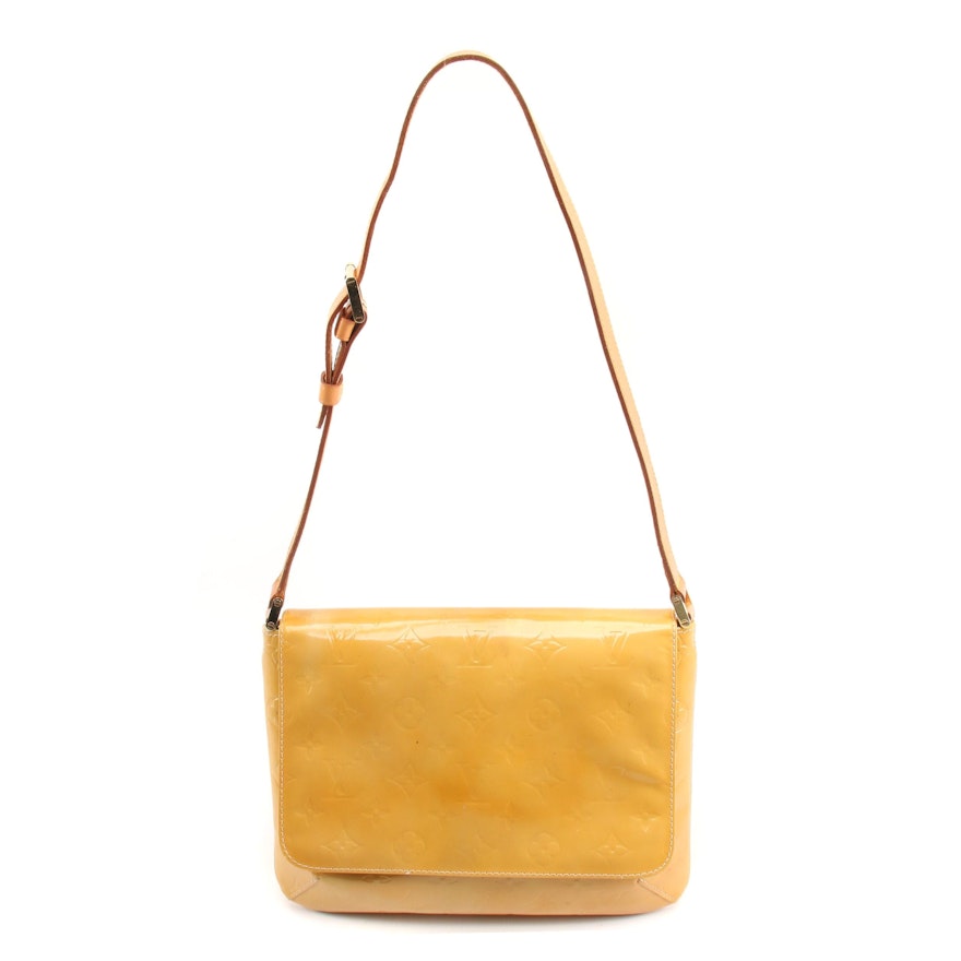 Louis Vuitton Thompson Street Bag in Mango Monogram Vernis and Vachetta Leather