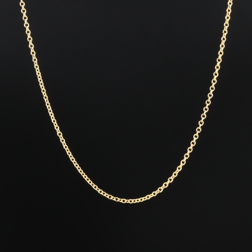 14K Yellow Gold Cable Chain