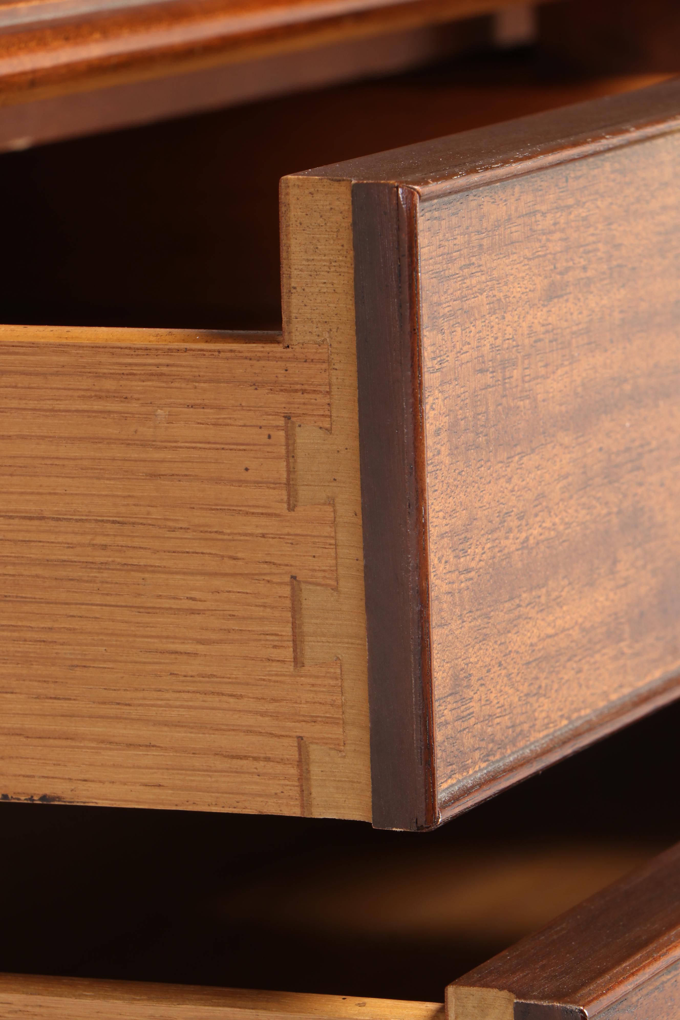 Baker "Historic Charleston" Chippendale Style Mahogany Triple Chest-on-Chest