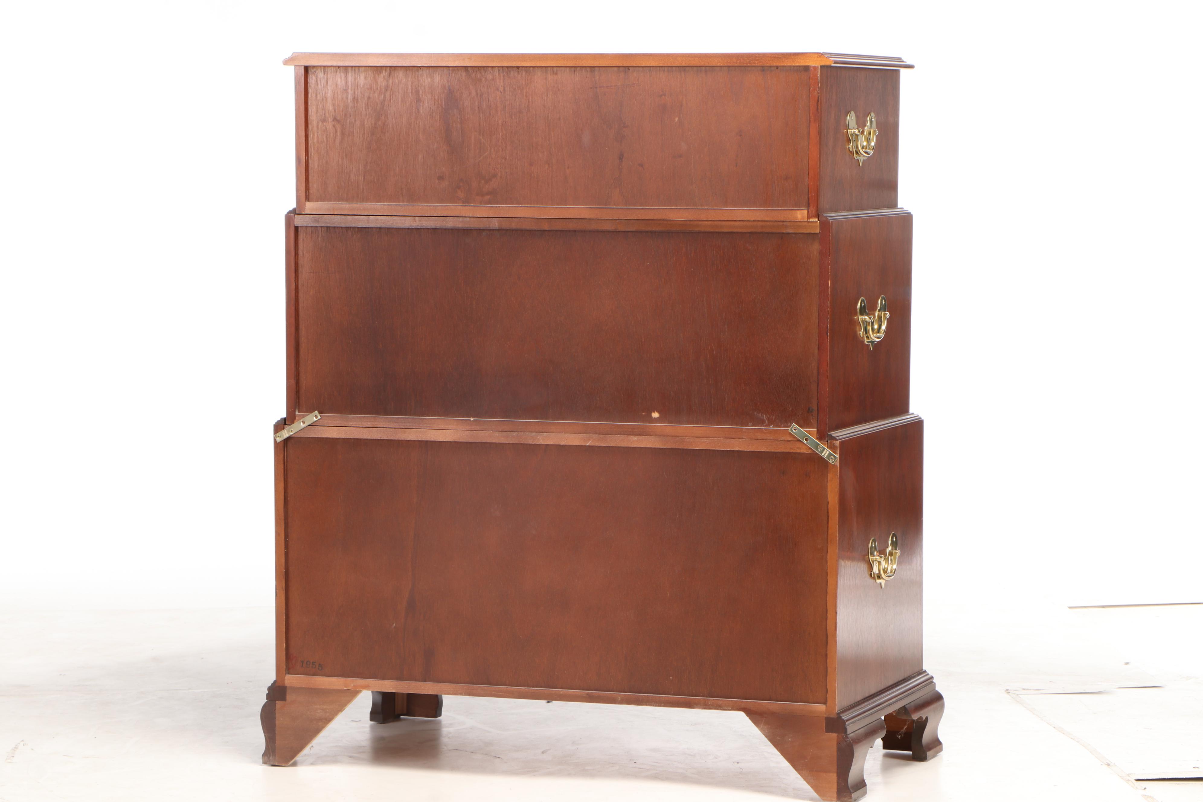 Baker "Historic Charleston" Chippendale Style Mahogany Triple Chest-on-Chest